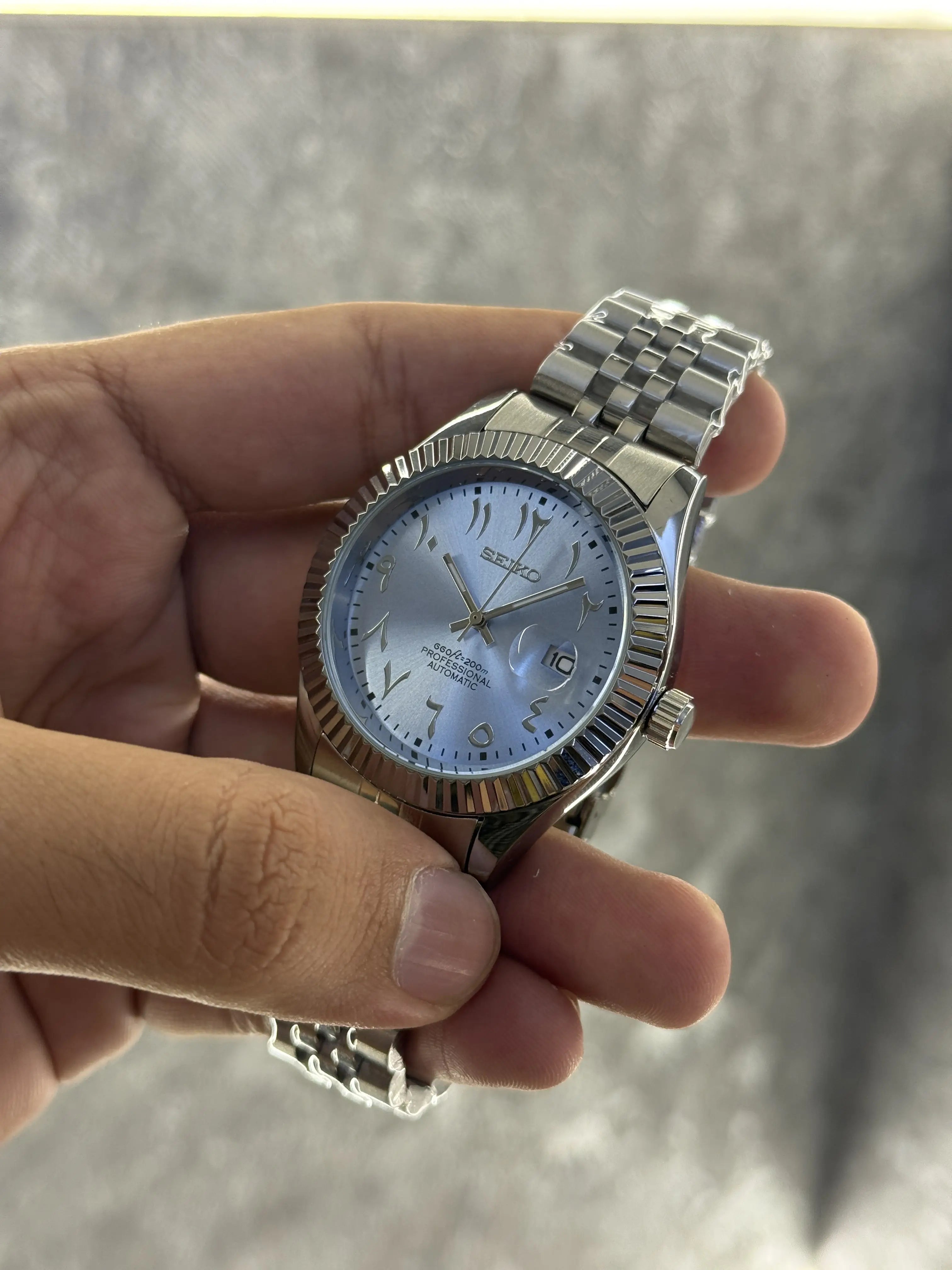 Seiko Mod Date Just Arabic Blue 085