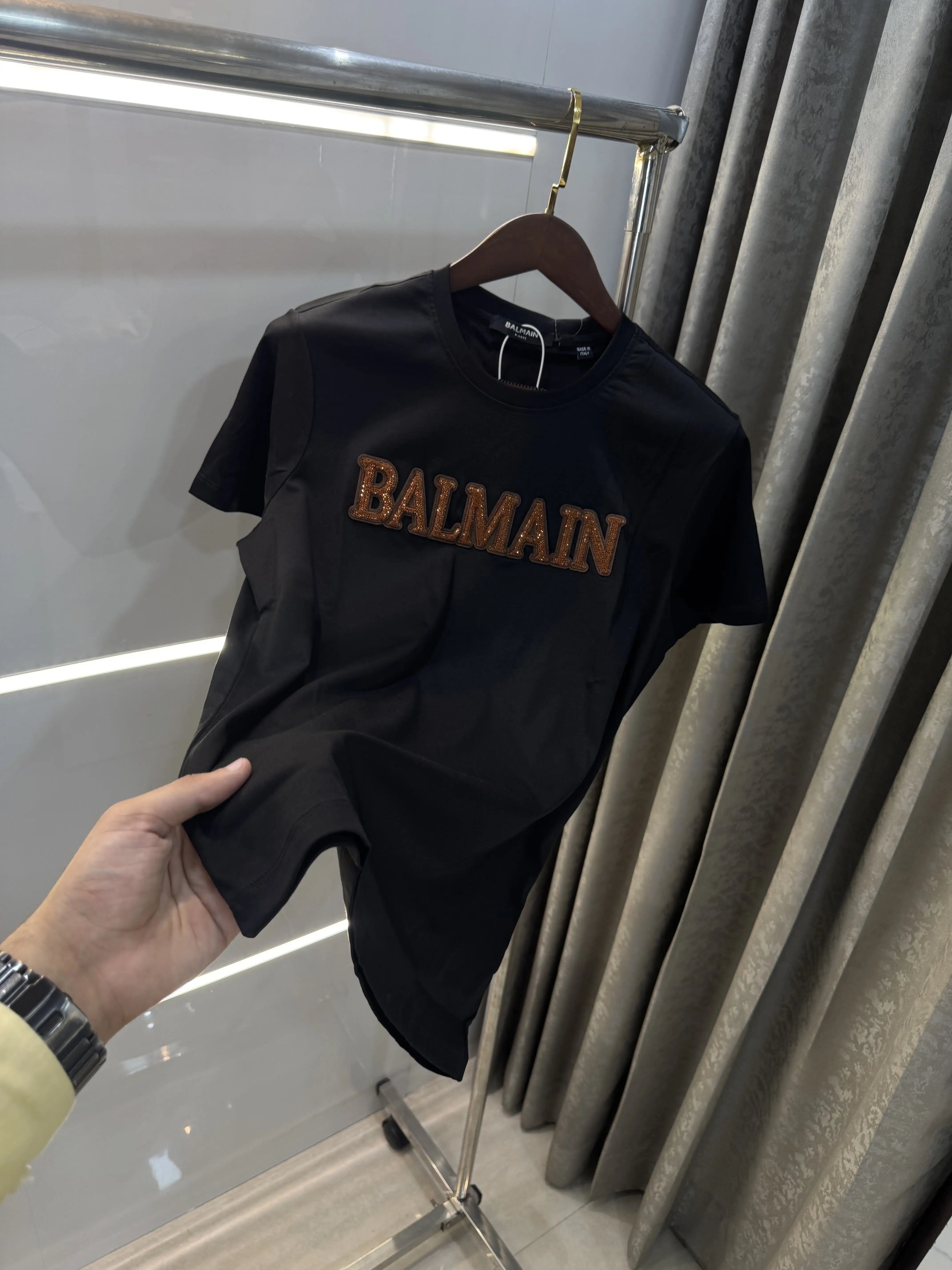 Balmai n Paris Black B Logo Work Imported T-Shirt Secondary image