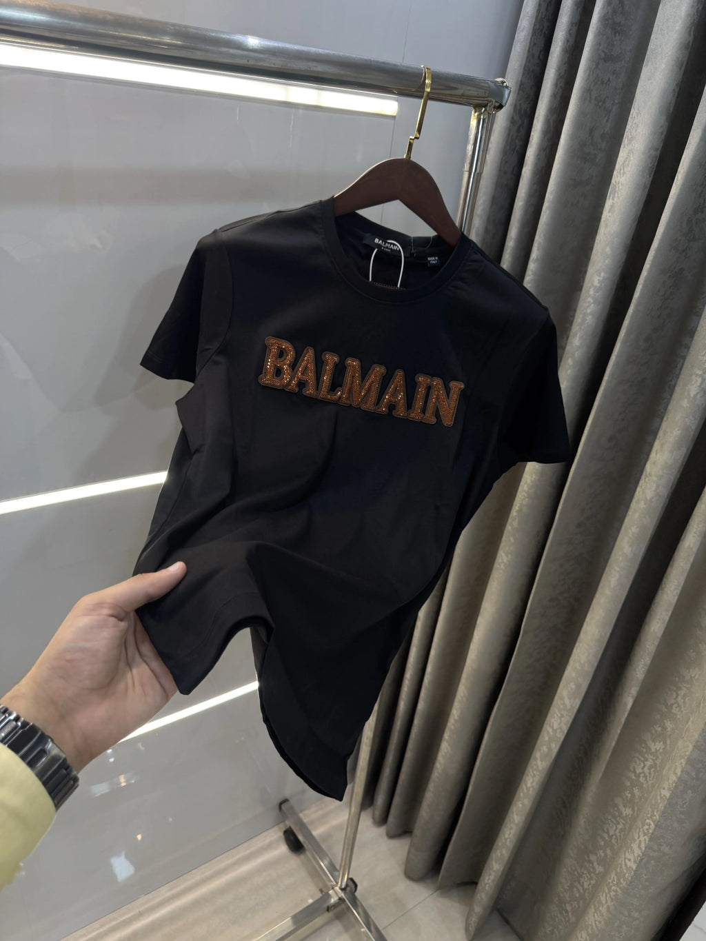 Balmai n Paris Black B Logo Work Imported T-Shirt