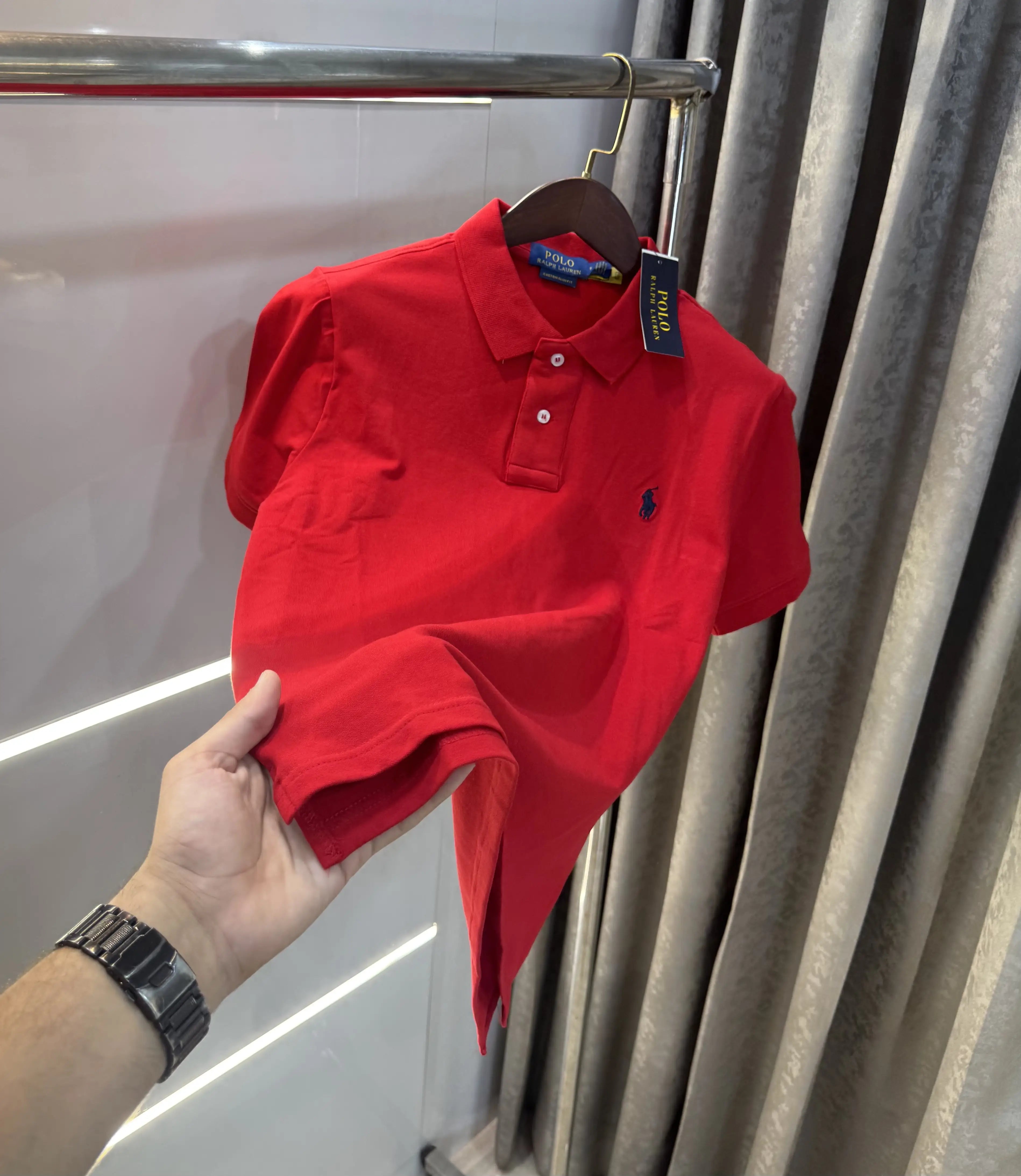 Ralph Lauren Red Embroidery Logo Premium Classic Polo T-Shirt Main image
