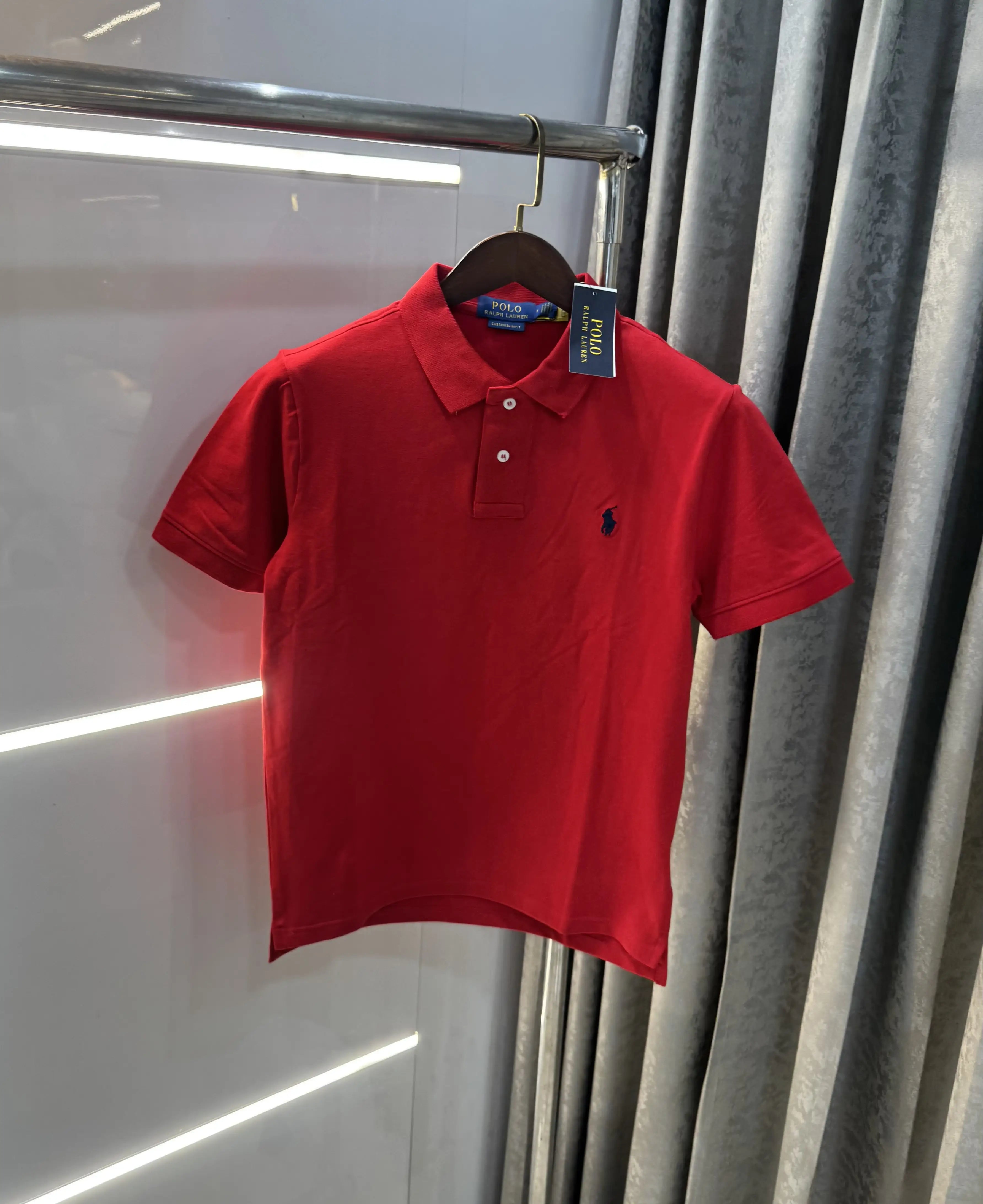 Ralph Lauren Red Embroidery Logo Premium Classic Polo T-Shirt Secondary image