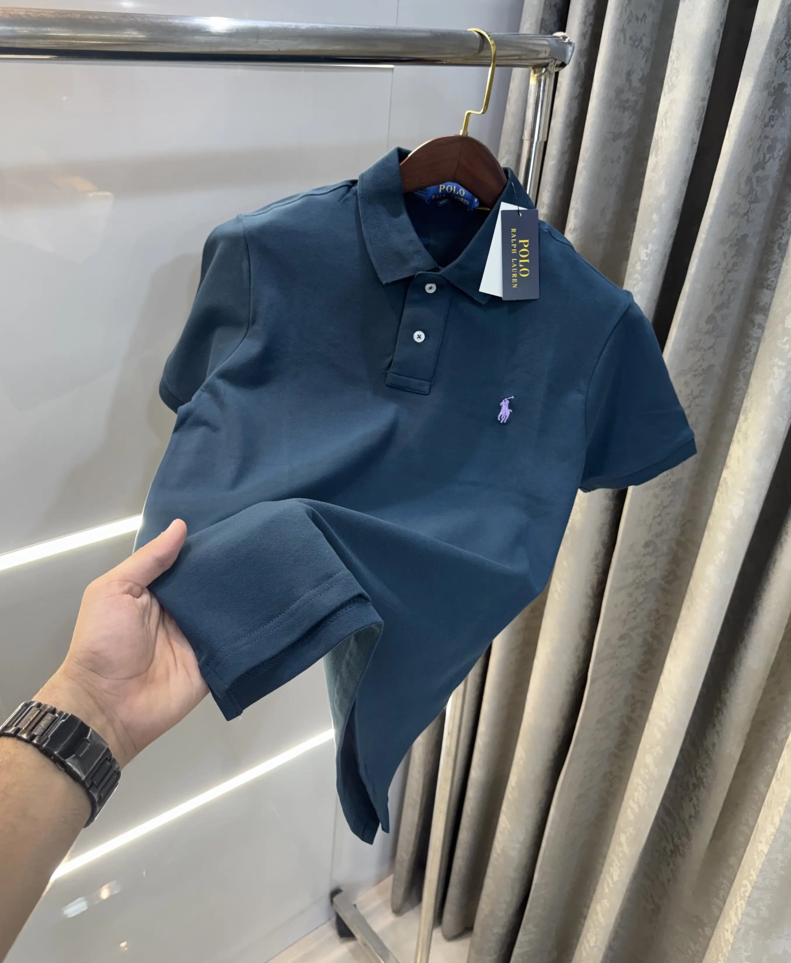 Ralph Lauren Bottle Green Embroidery Logo Premium Classic Polo T-Shirt Secondary image
