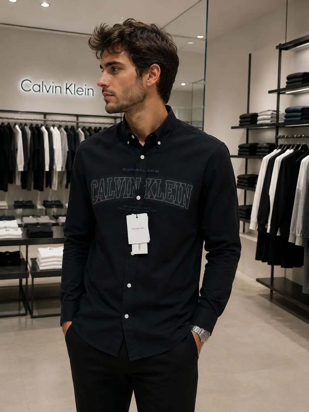 Calvin. Klein Black Logo Work Premium Shirt Main image