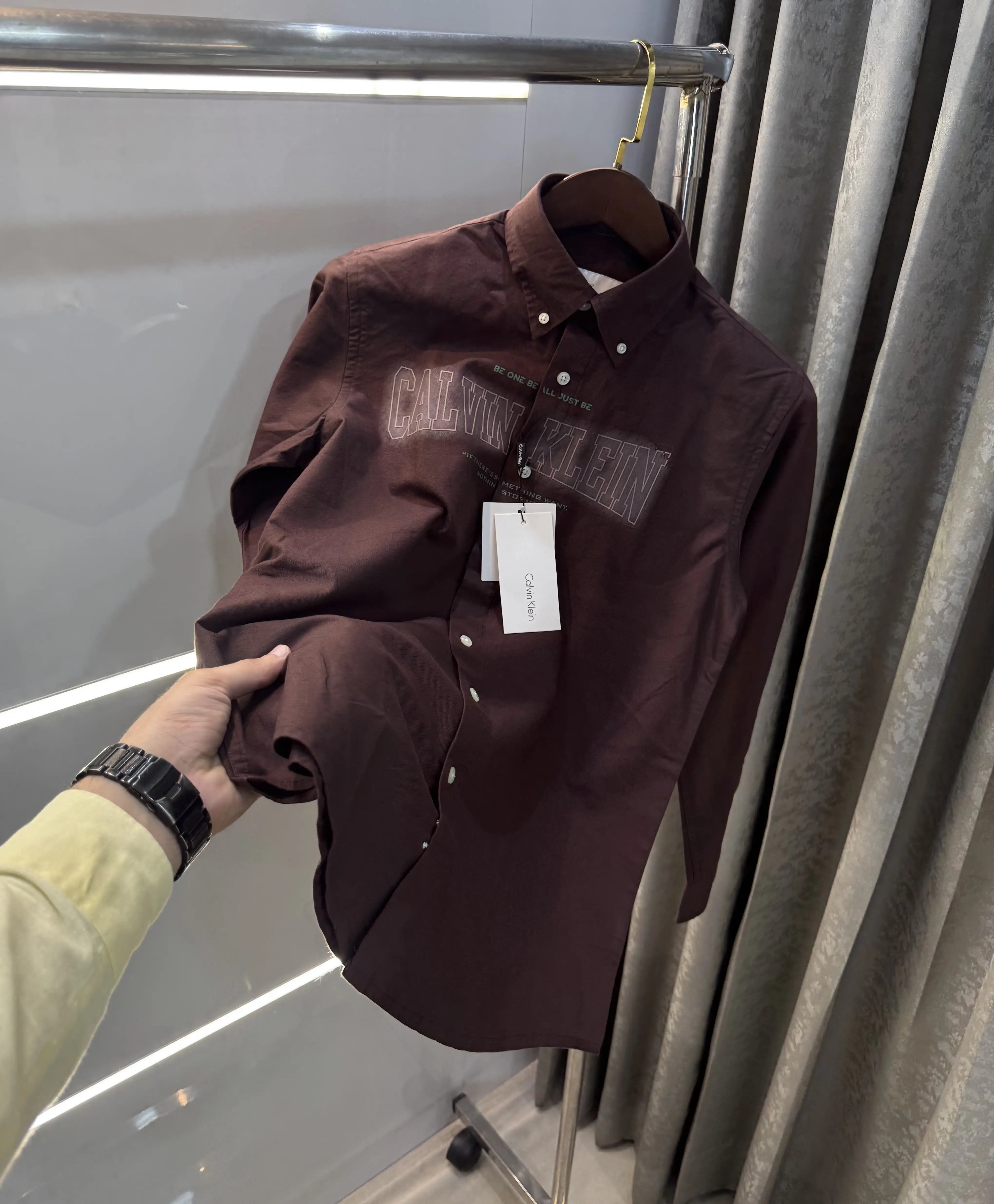 Calvin. Klein Wine Logo Work Premium Shirt Secondary image