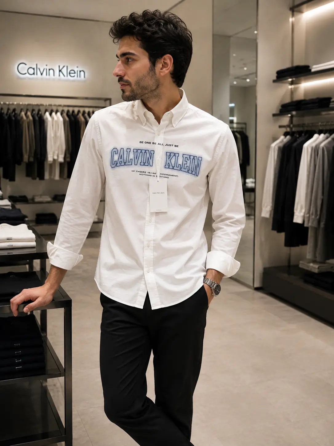 Calvin. Klein White Logo Work Premium Shirt Main image