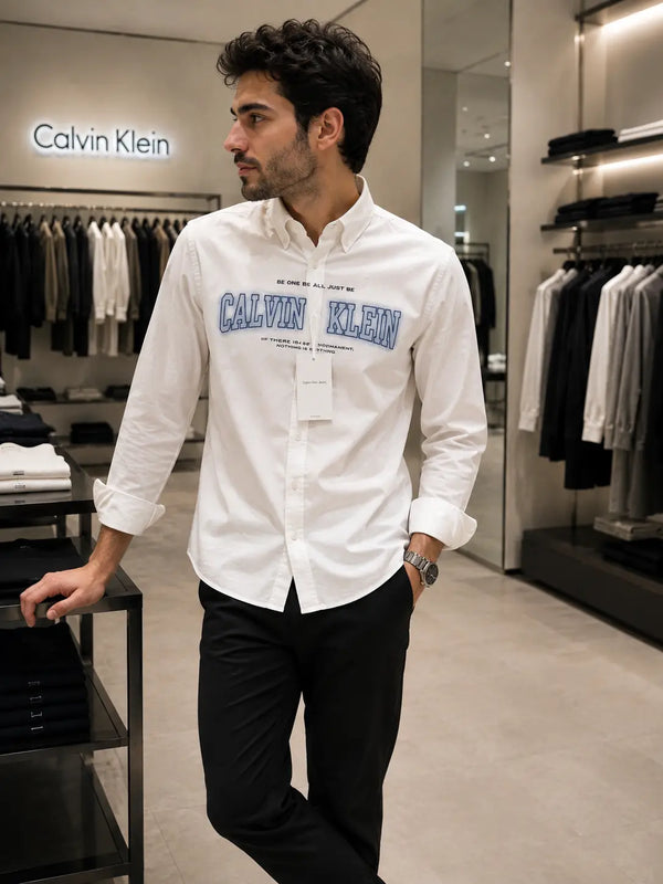 Calvin. Klein White Logo Work Premium Shirt