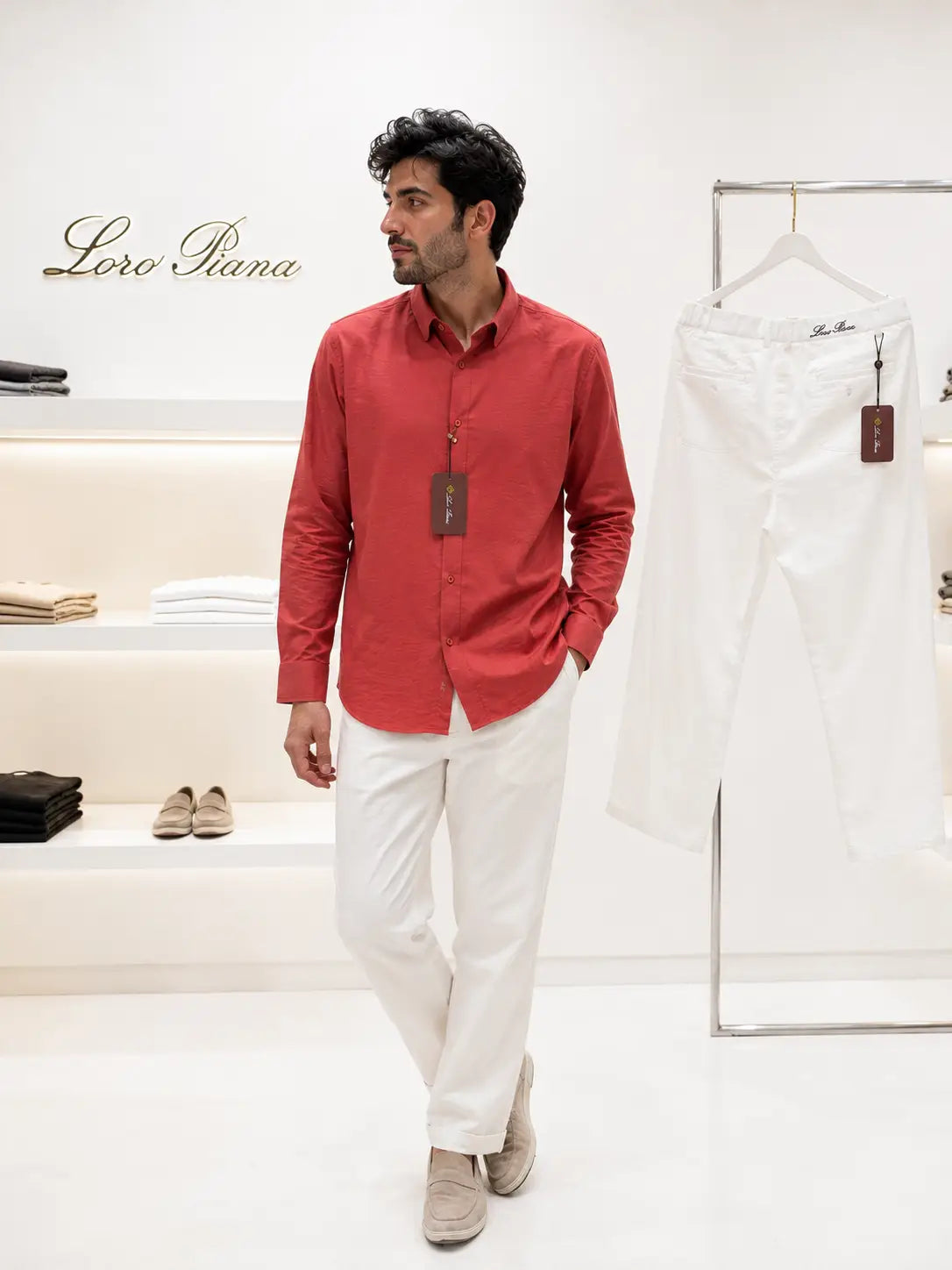 Loro Piana Rust White Italian Imported Combo Secondary image