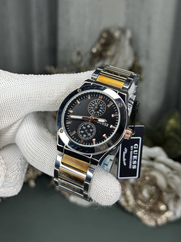 Guess Jet Dual Tone Black Metal Premium Watch