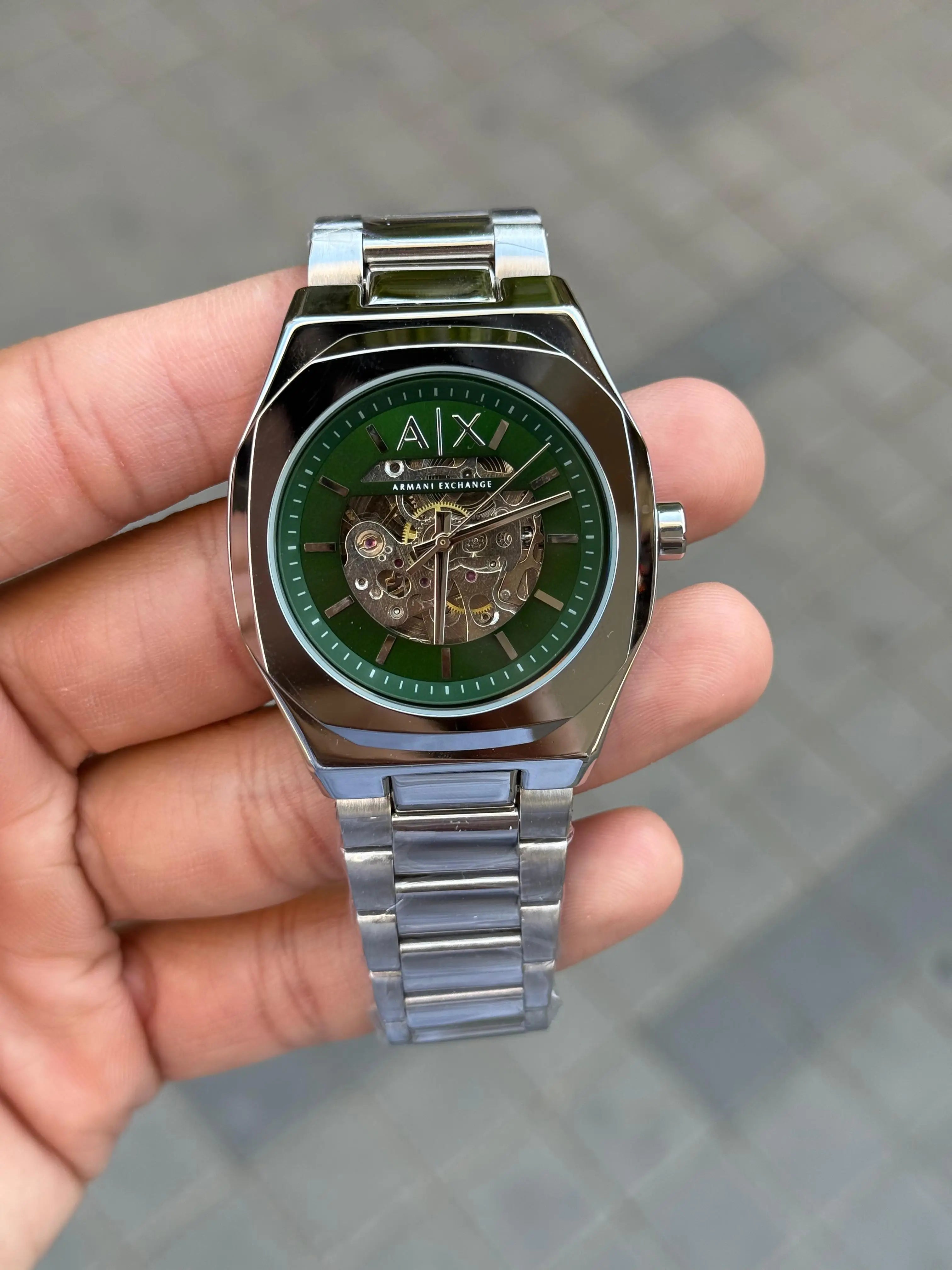 Arman i Exchange Skeleton Square Open Machine Silver Green Main image