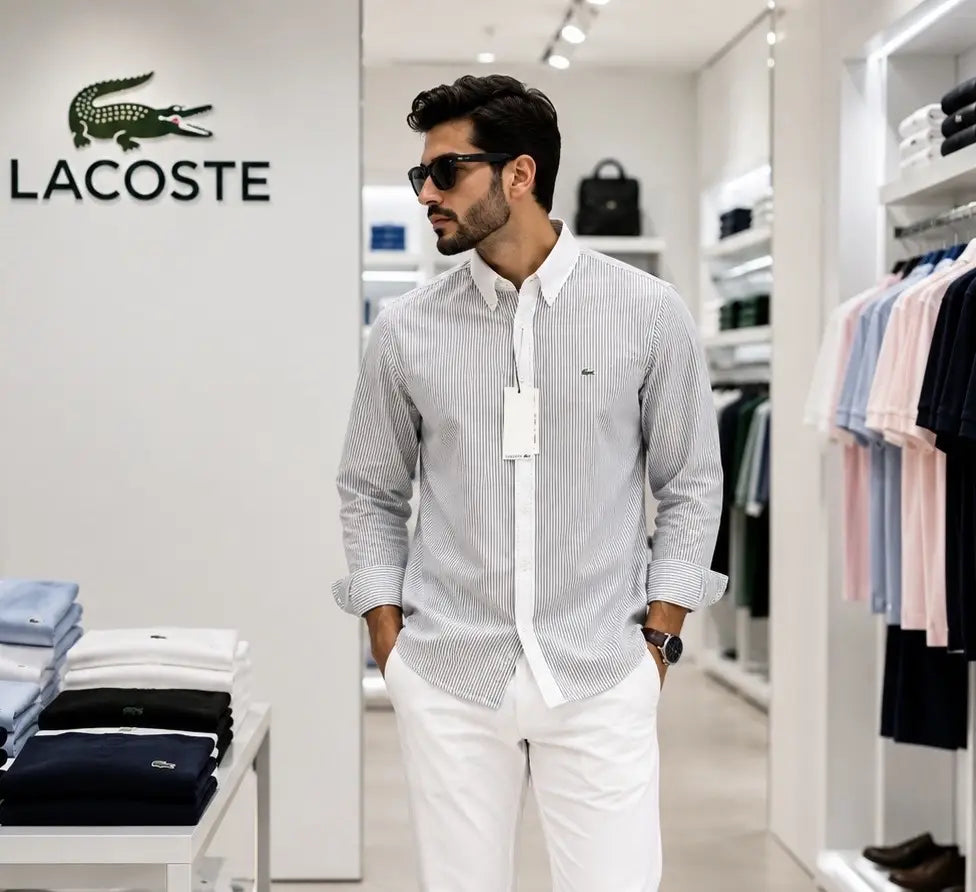 Lacost e Brown Embroidery Logo Premium Oxford Shirt Main image
