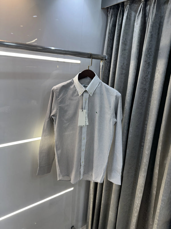 Lacost e Brown Embroidery Logo Premium Oxford Shirt