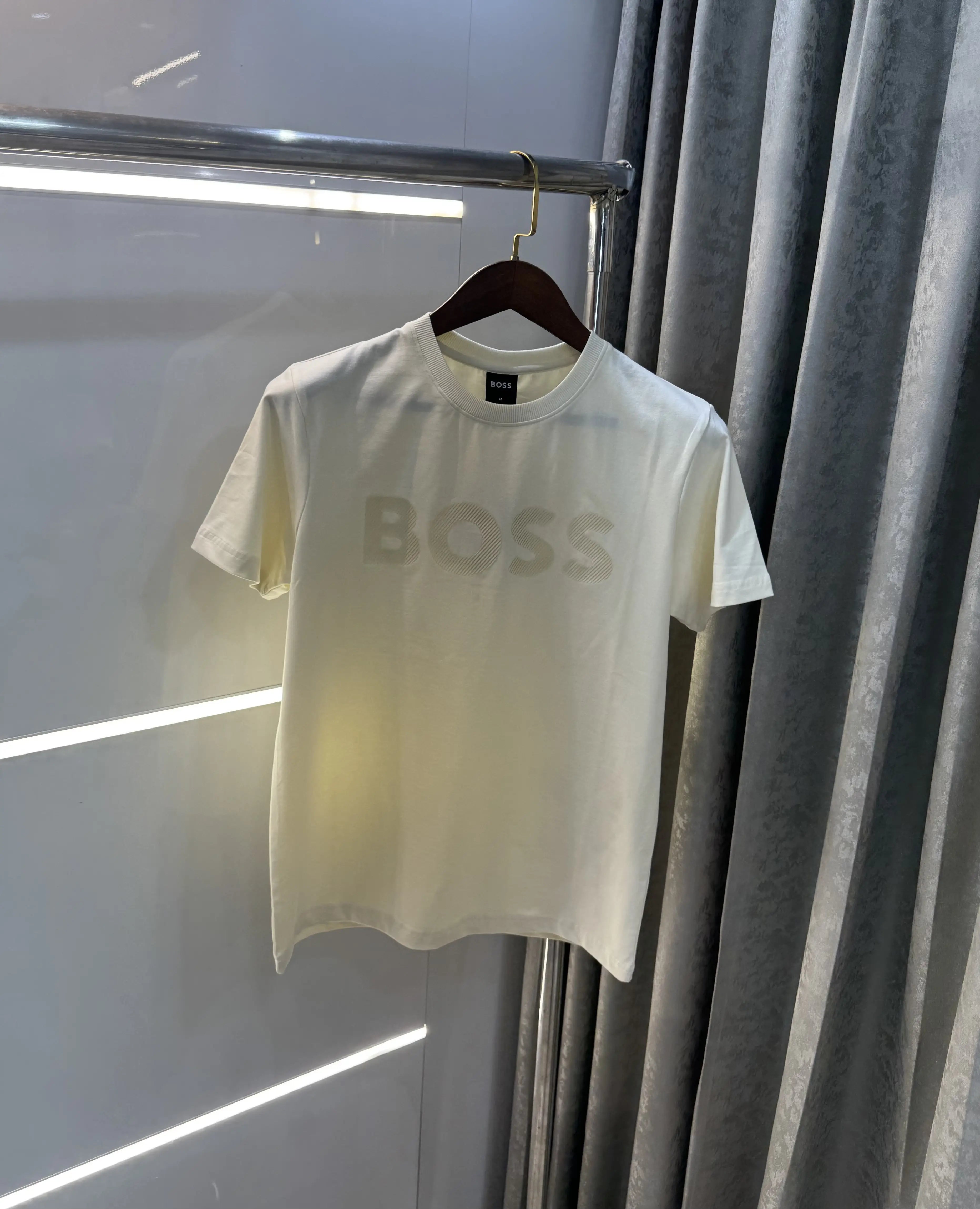 Hugo Bos s Cream Embroidery Logo Premium T-Shirt Secondary image