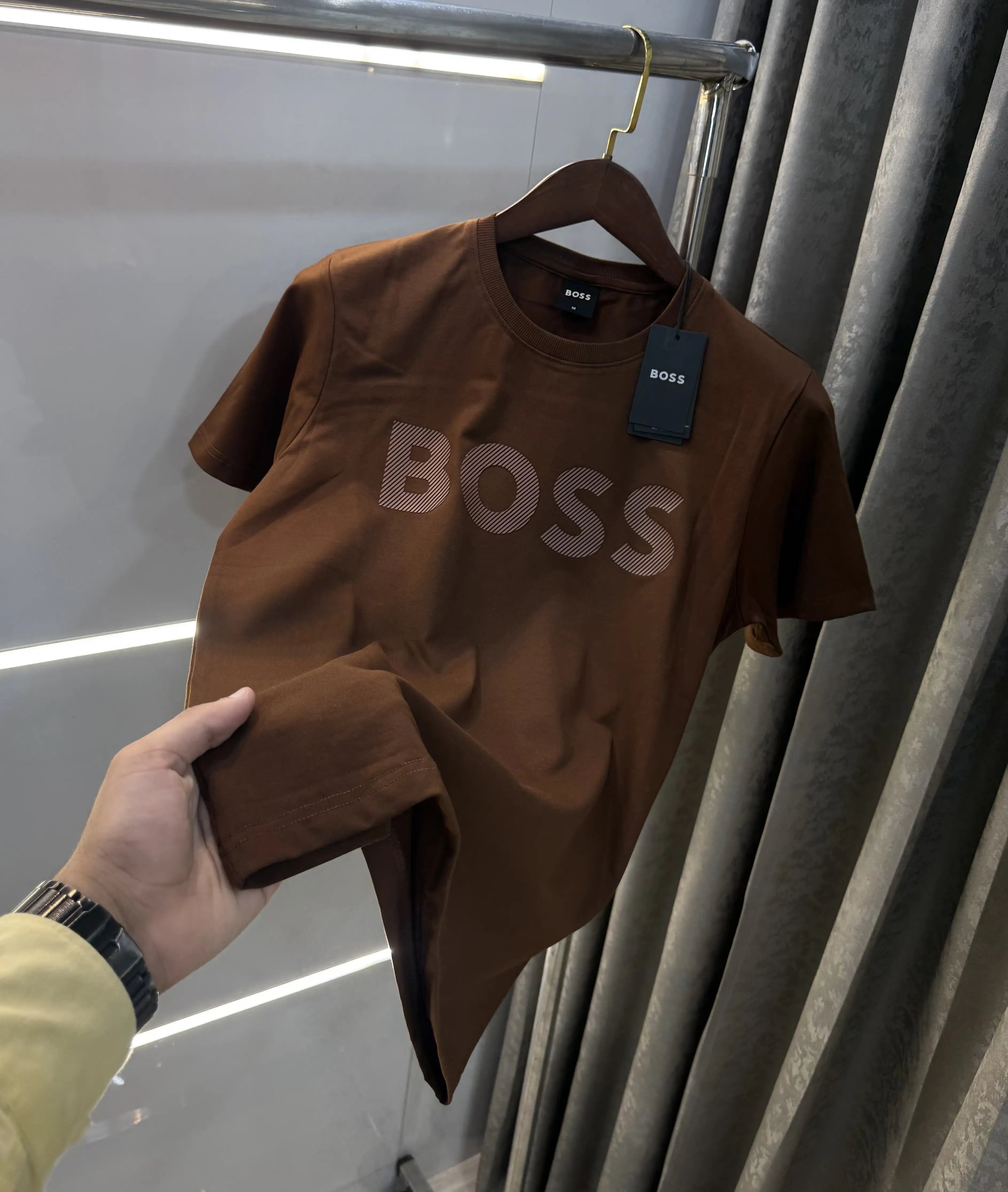 Hugo Bos s Brown Embroidery Logo Premium T-Shirt Main image