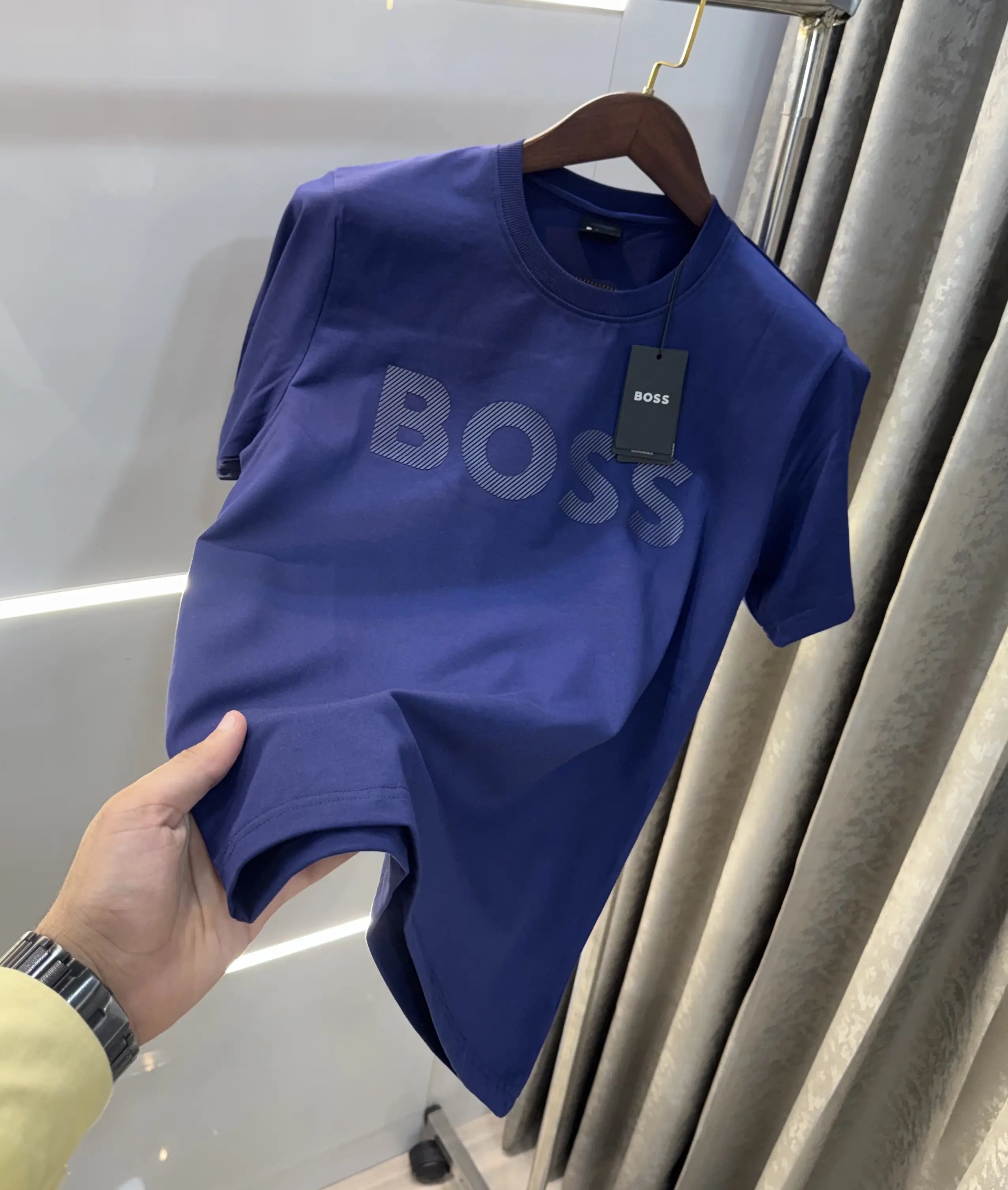 Hugo Bos s Blue Embroidery Logo Premium T-Shirt Main image
