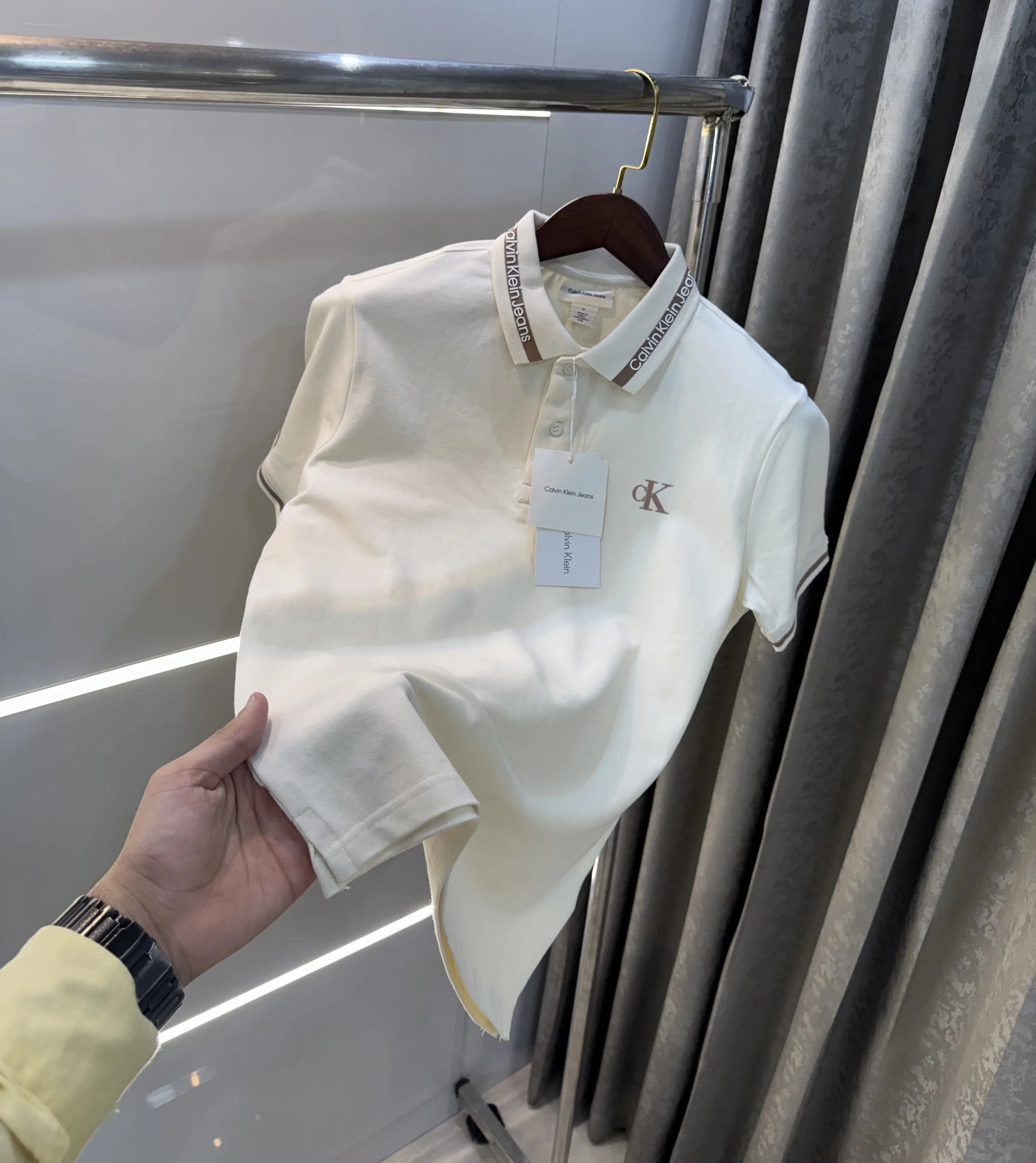 Calvin  Klein Cream Premium Polo T-Shirt Secondary image