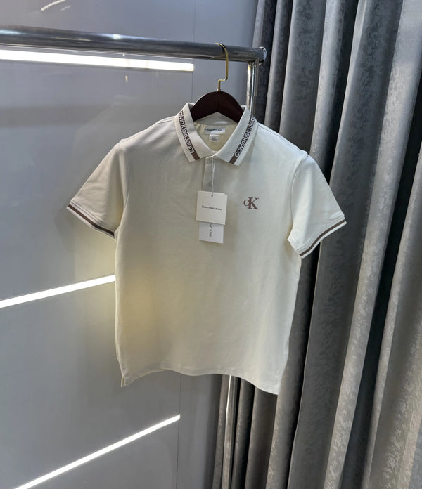 Calvin  Klein Cream Premium Polo T-Shirt