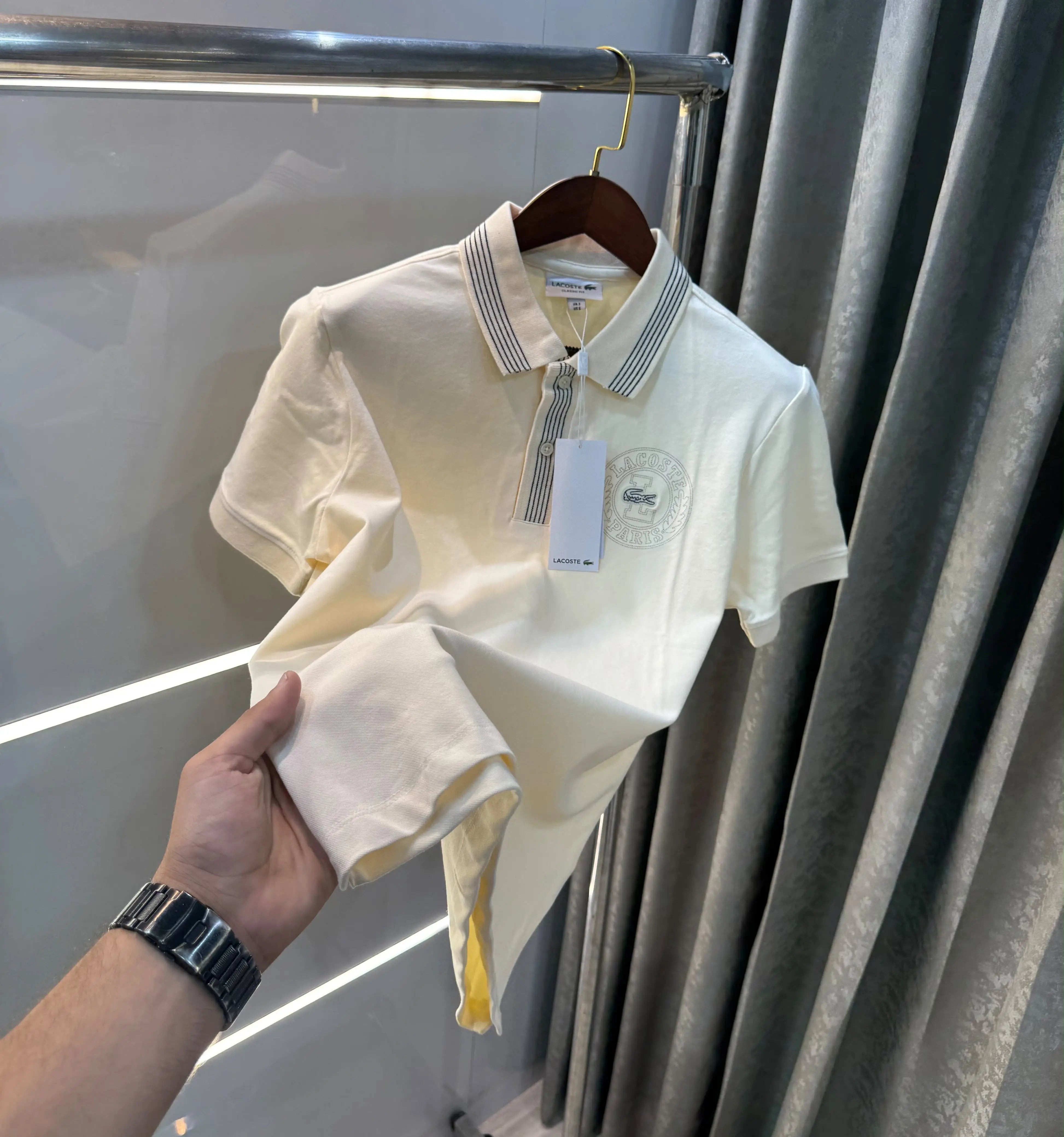 Lacost e Cream Logo Work Premium Polo T-Shirt Main image
