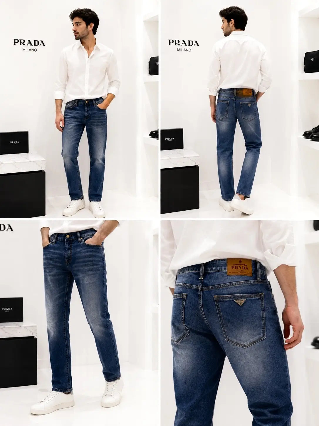 Prad a Milano Dark Blue Shade Imported Denim Main image