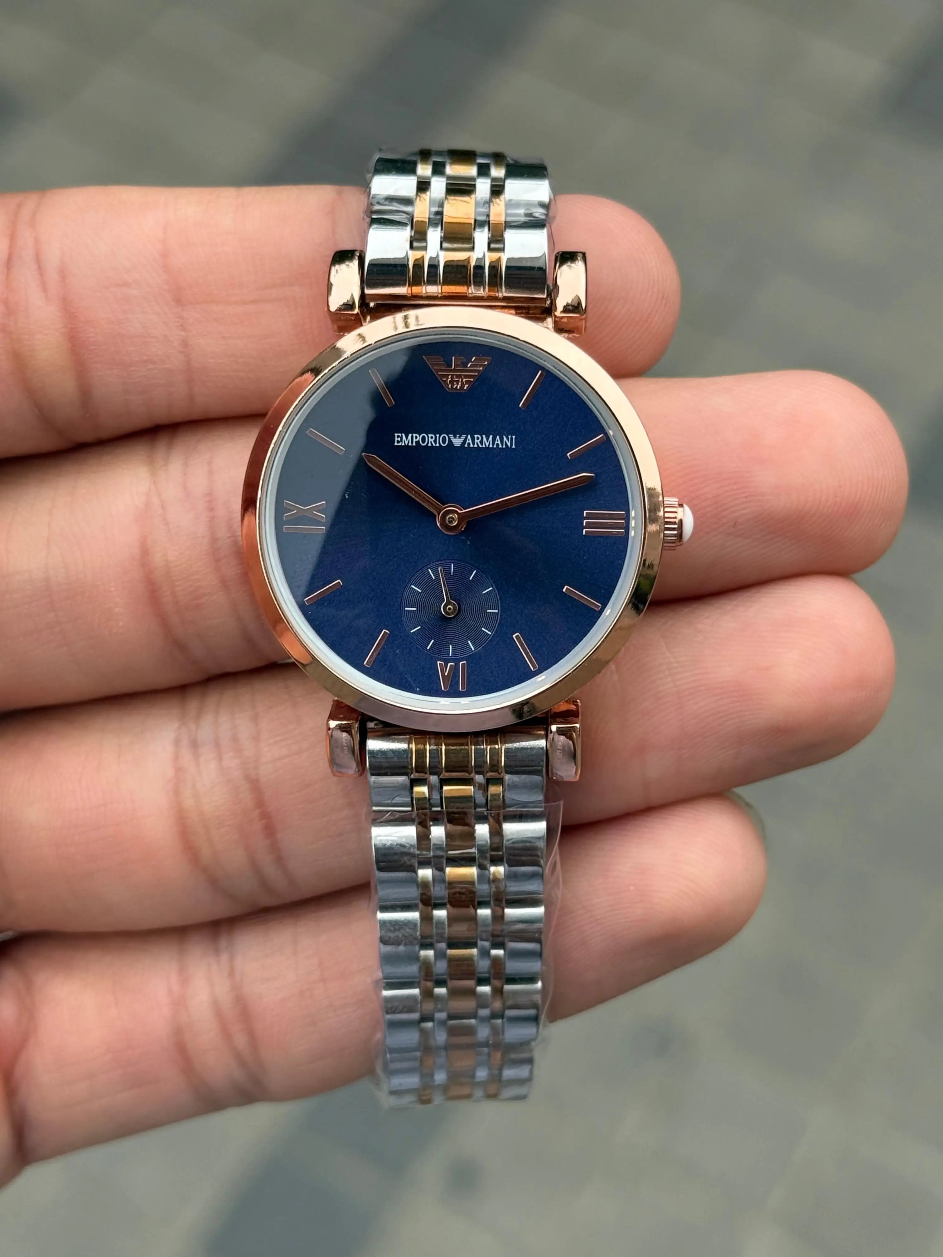 Emporio Arman i Women Two Tone Blue Dial Roman Main image