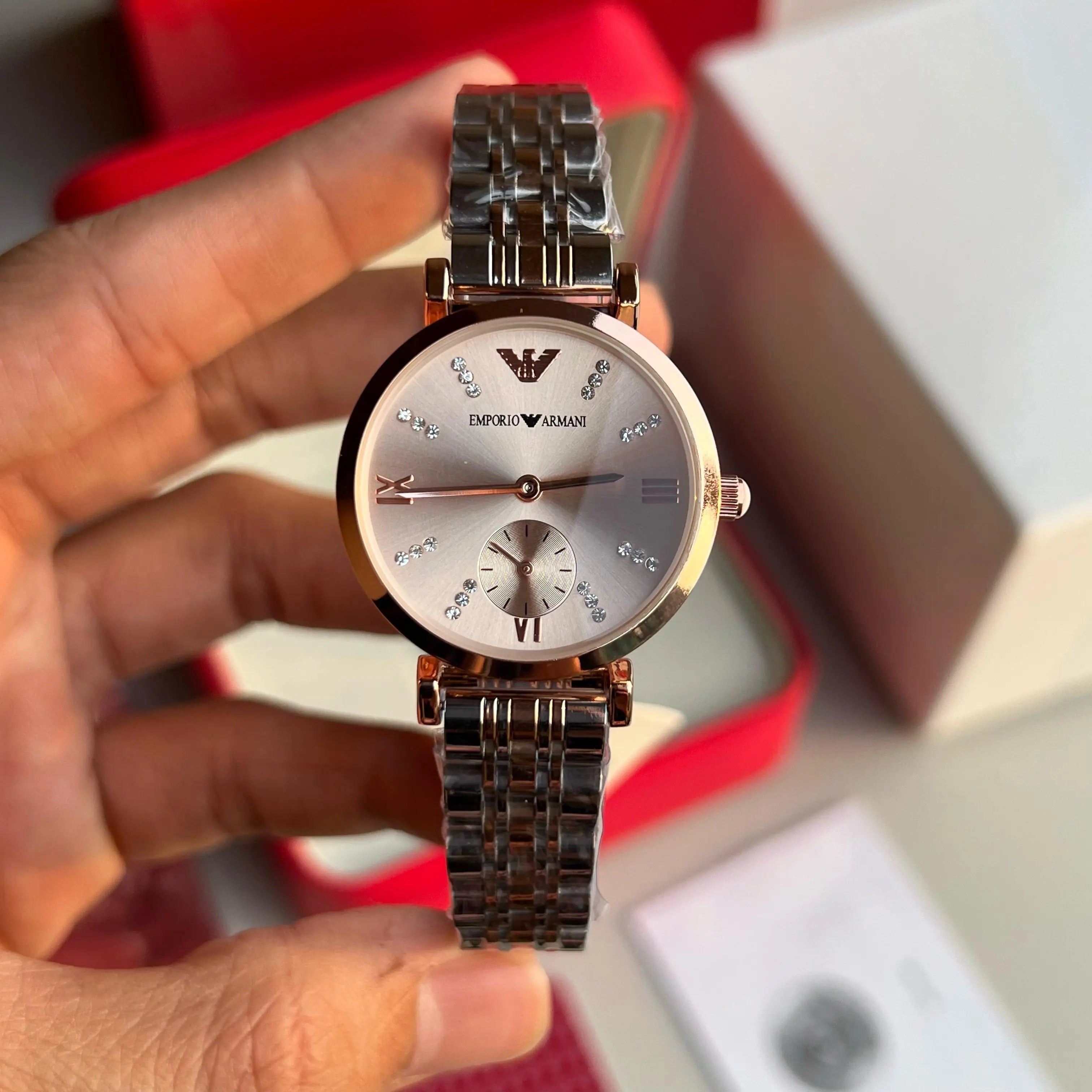Emporio Arman i Women Two Tone Rose Dial Diamond Main image