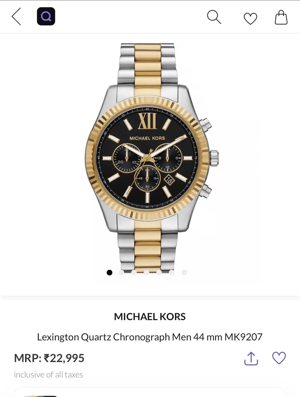 Michael Kor s Lexington Dual Tone Black Premium Chronograph Watch