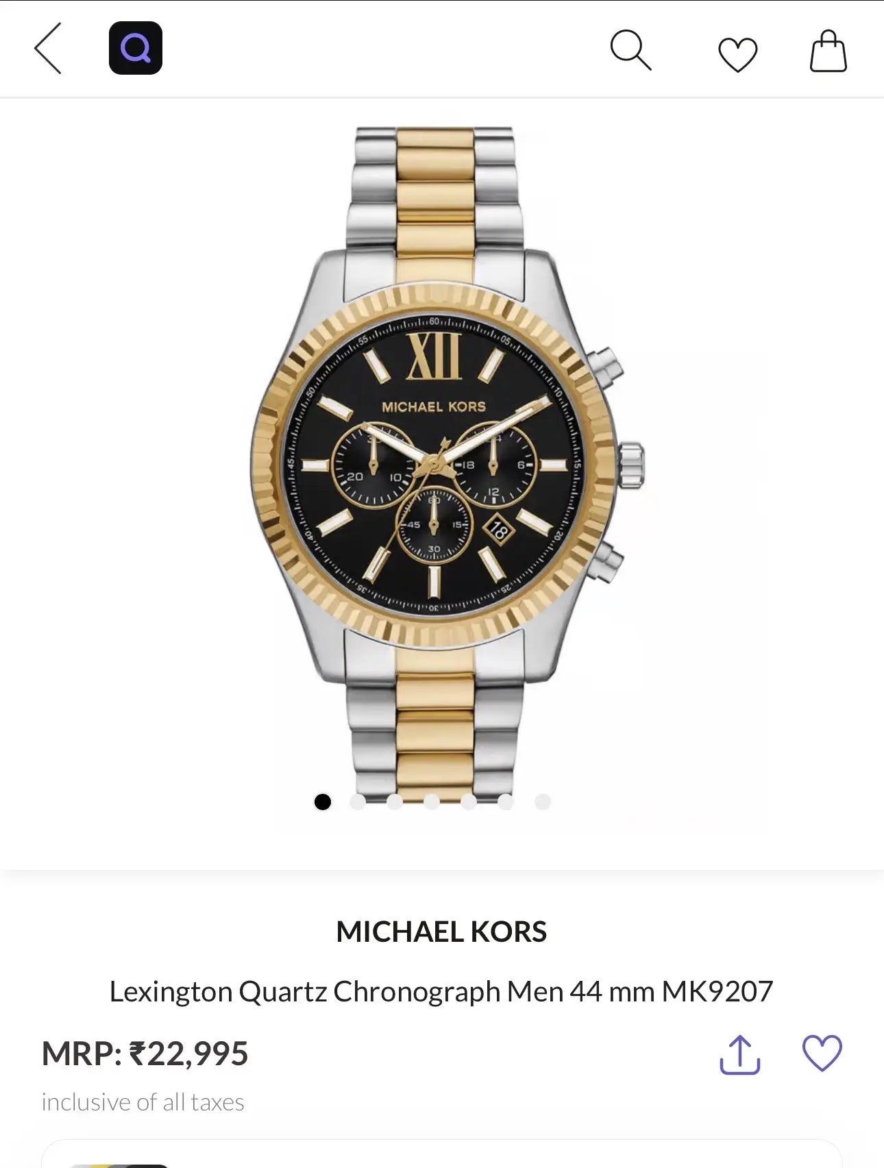 Michael Kor s Lexington Dual Tone Black Premium Chronograph Watch Main image