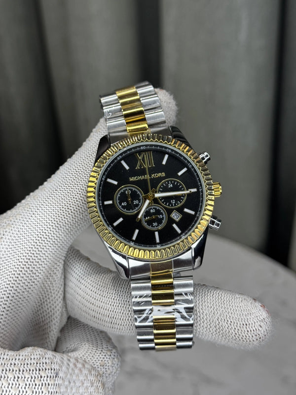Michael Kor s Lexington Dual Tone Black Premium Chronograph Watch