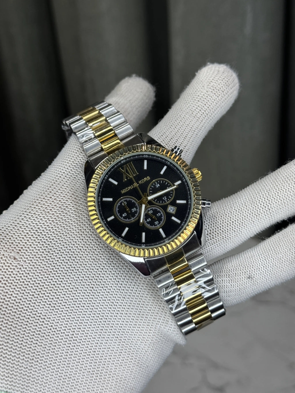 Michael Kor s Lexington Dual Tone Black Premium Chronograph Watch