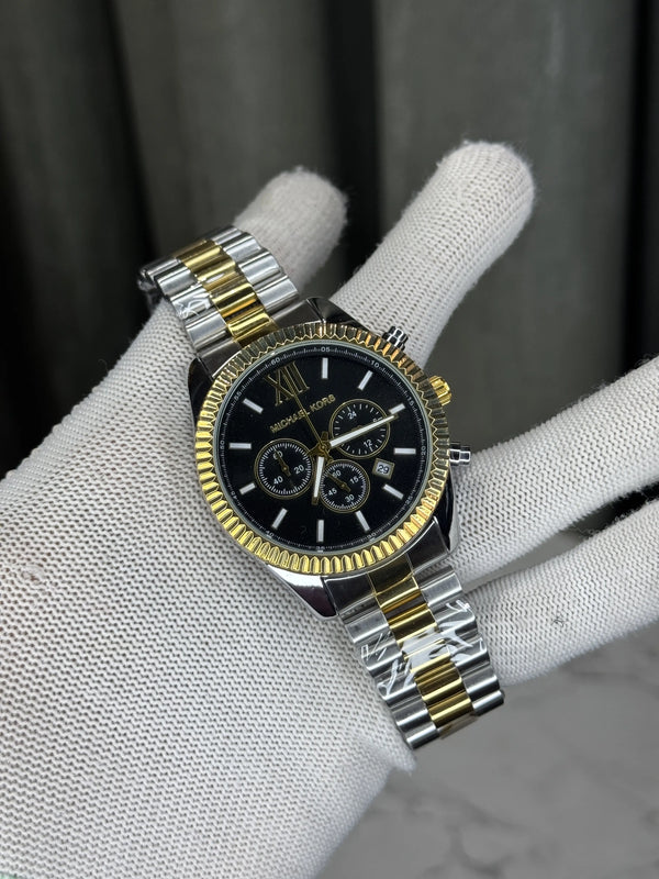 Michael Kor s Lexington Dual Tone Black Premium Chronograph Watch