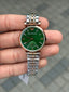 Emporio Arman i Women Two Tone Green Dial Diamond