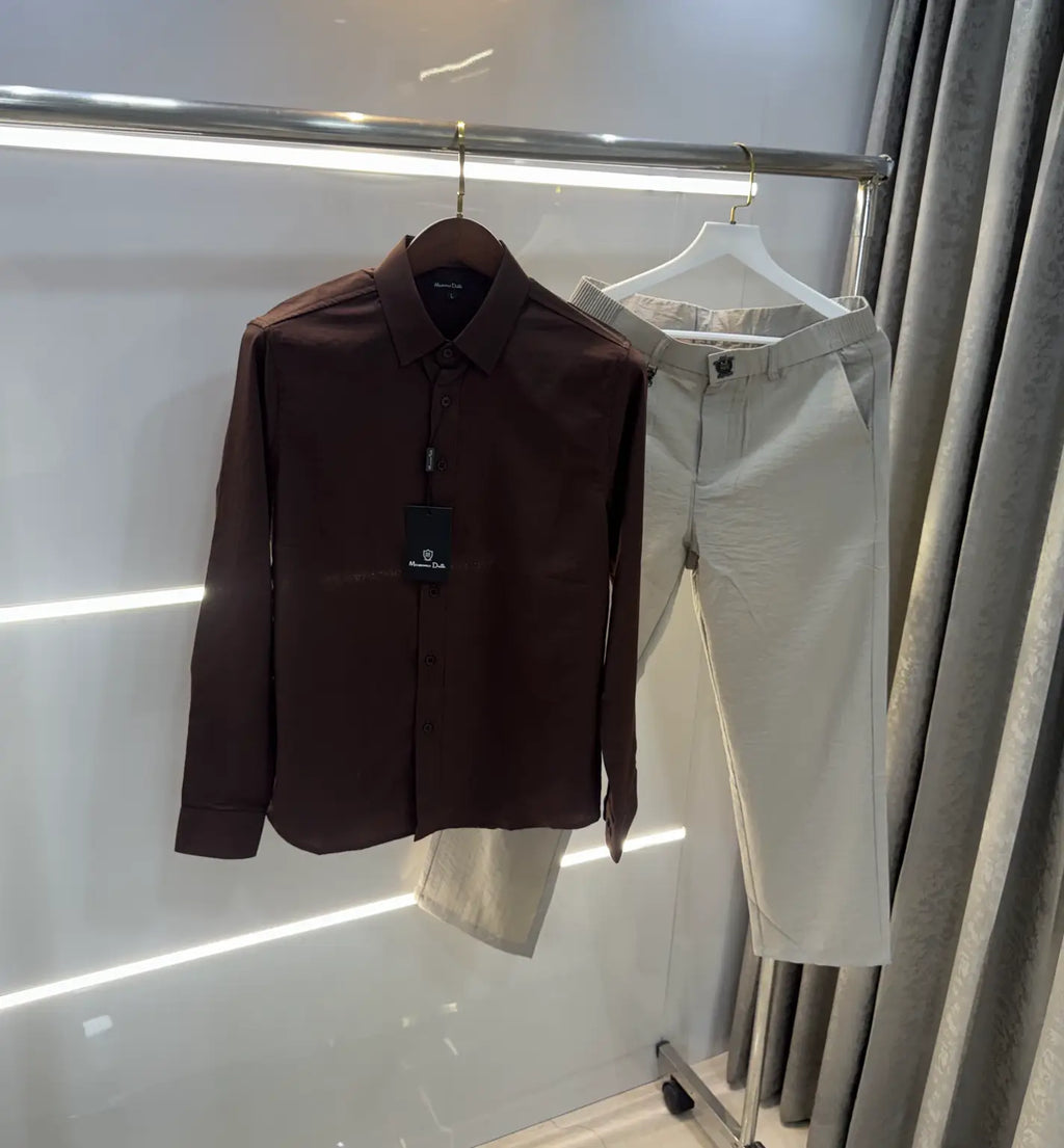 Massimo Dutti Brown Grey Italian Imported Combo