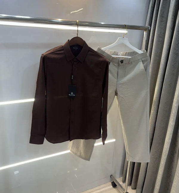 Massimo Dutti Brown Grey Italian Imported Combo