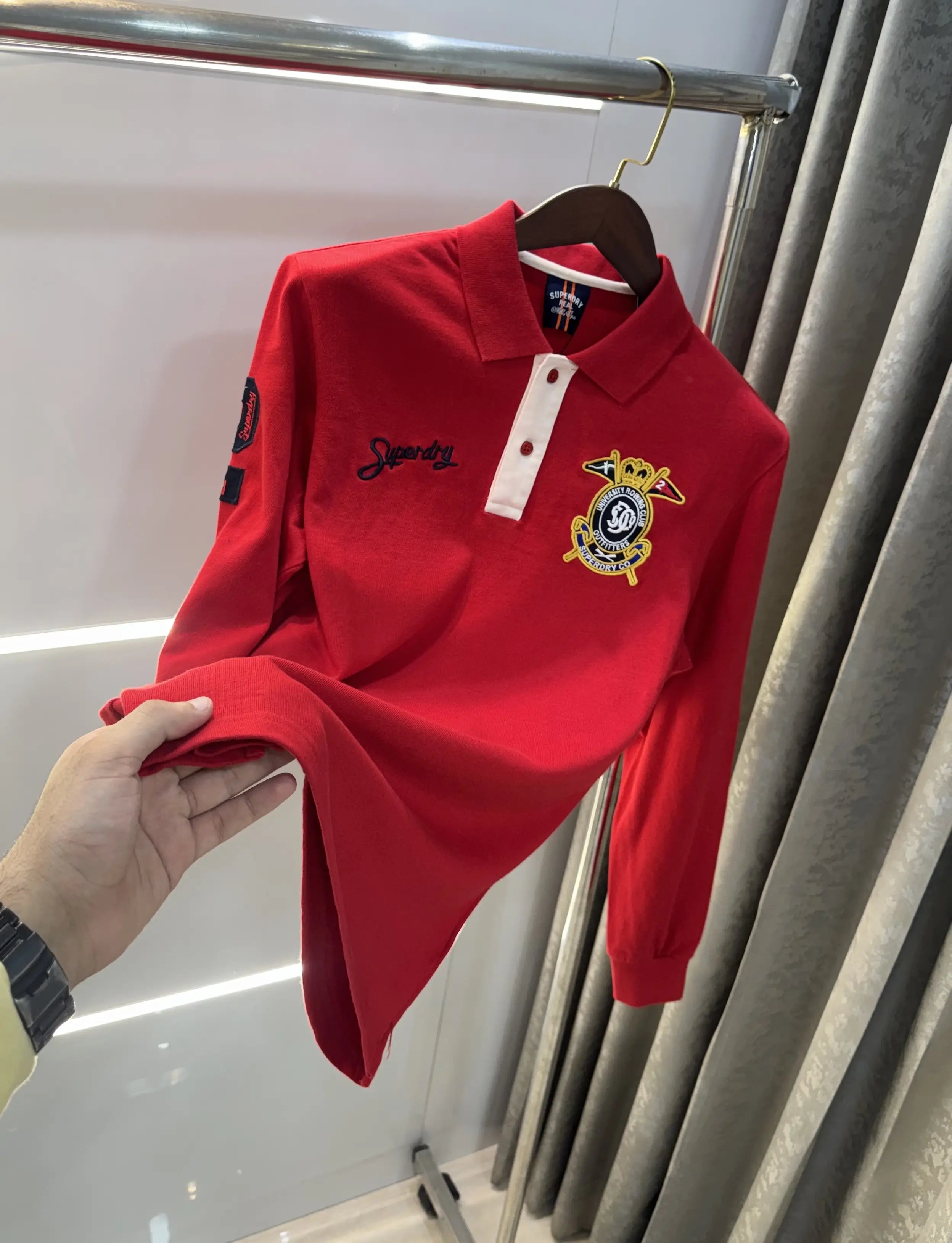 Superdr y Red Logo Work Premium Full Sleeve Polo T-Shirt Main image
