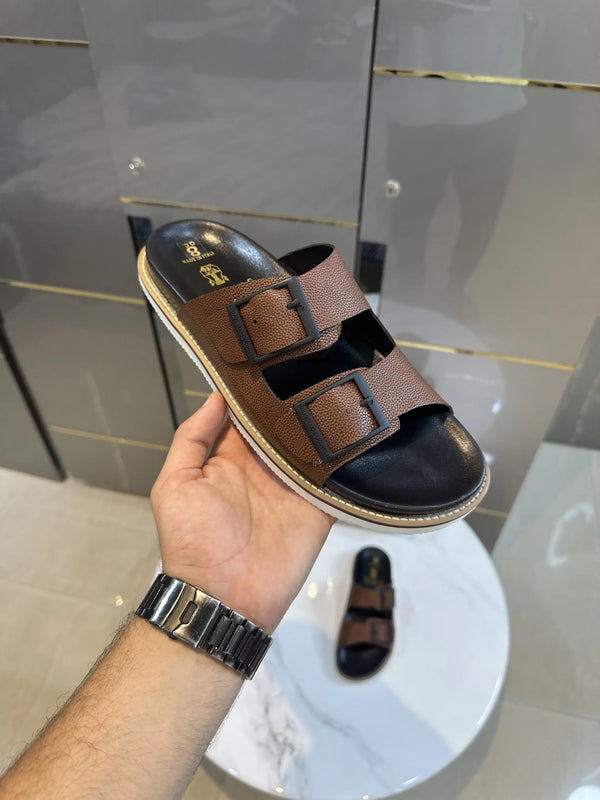 Brunello_Cucinelli Tan Slide For Men