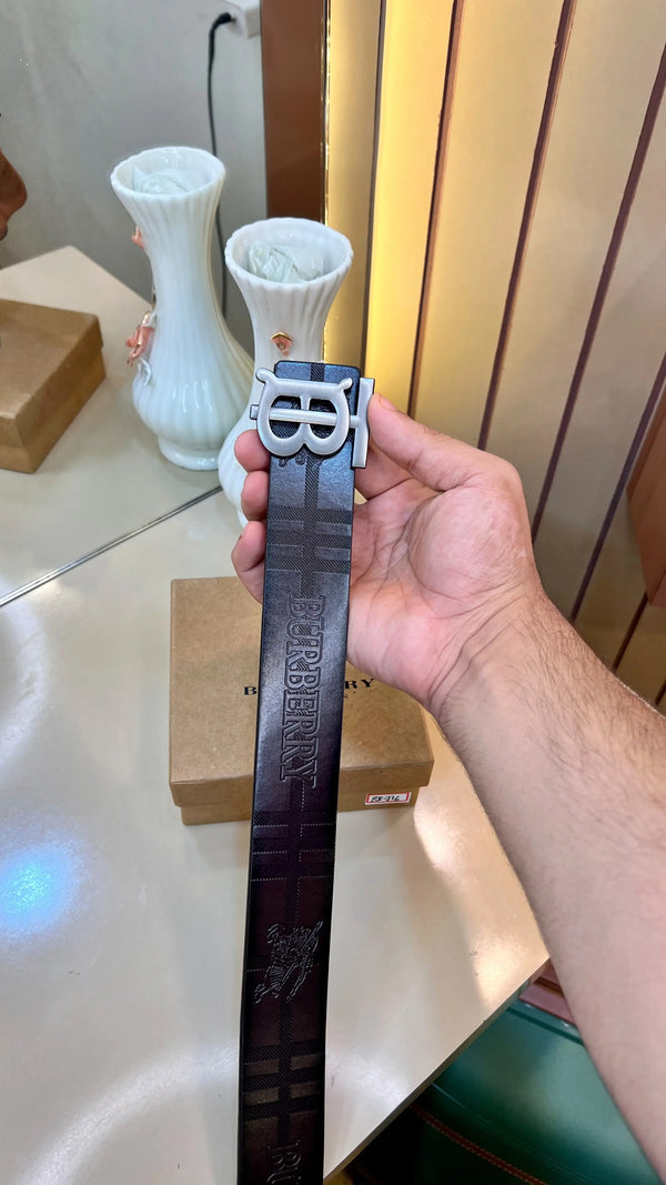 BB BURBERRY PREMIUM QUALITY IMP EMBOSSED LEATHER BELTS WITH OG BOX BB-717