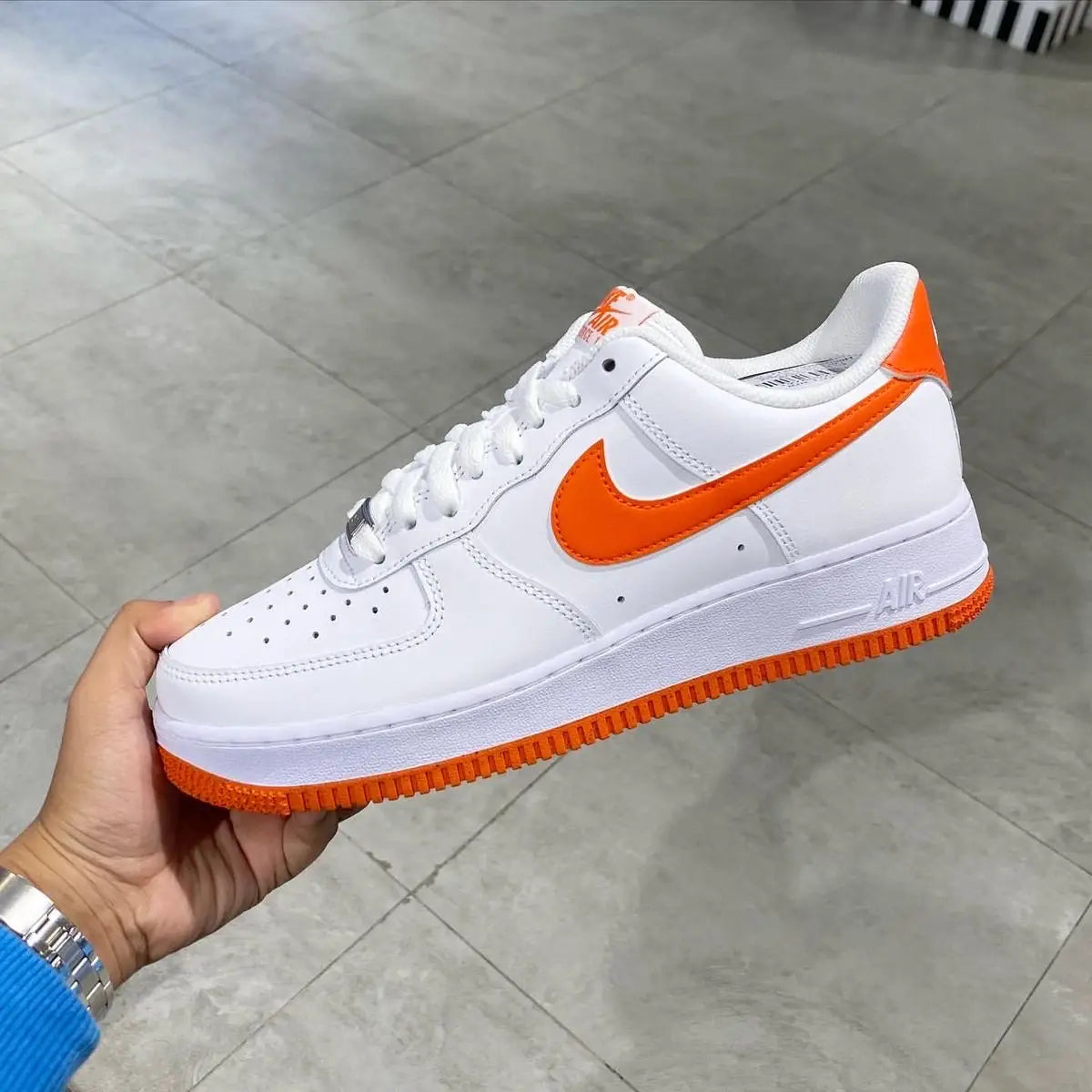Nike_Airforce 1 Low 07 White Safety Orange Sneakers Main image