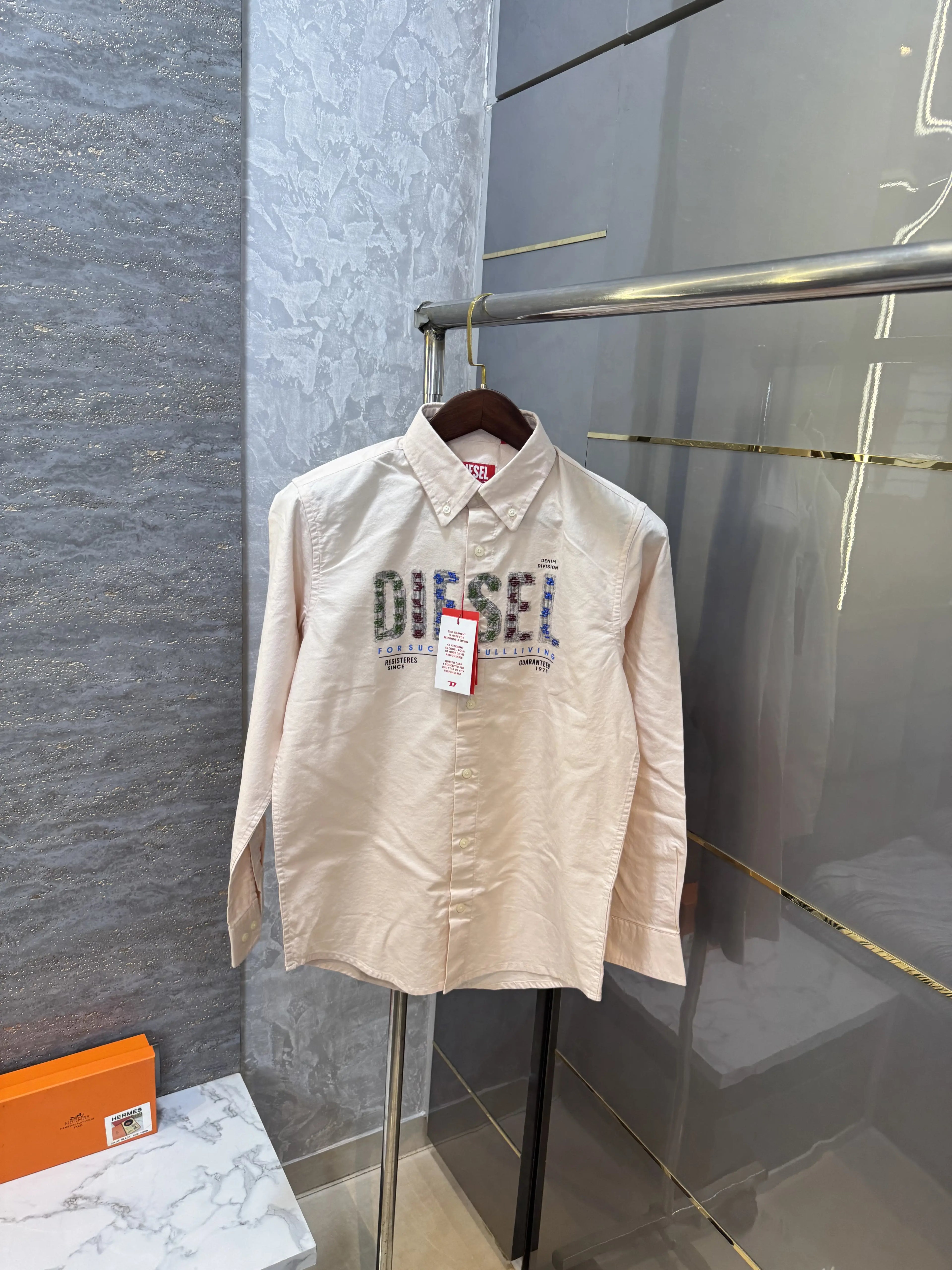 Diesel Cream Logo Work Premium Shirt
