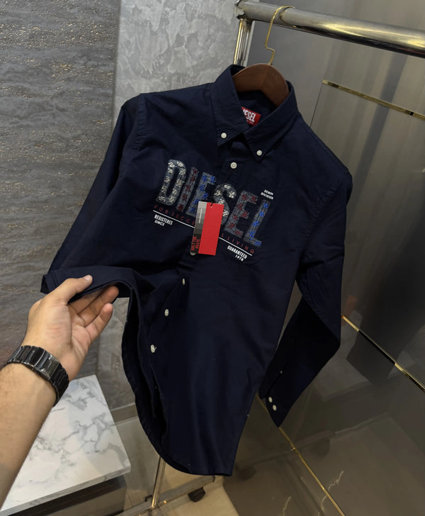 Diesel Navy Blue Logo Work Premium Shirt