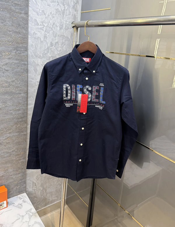 Diesel Navy Blue Logo Work Premium Shirt