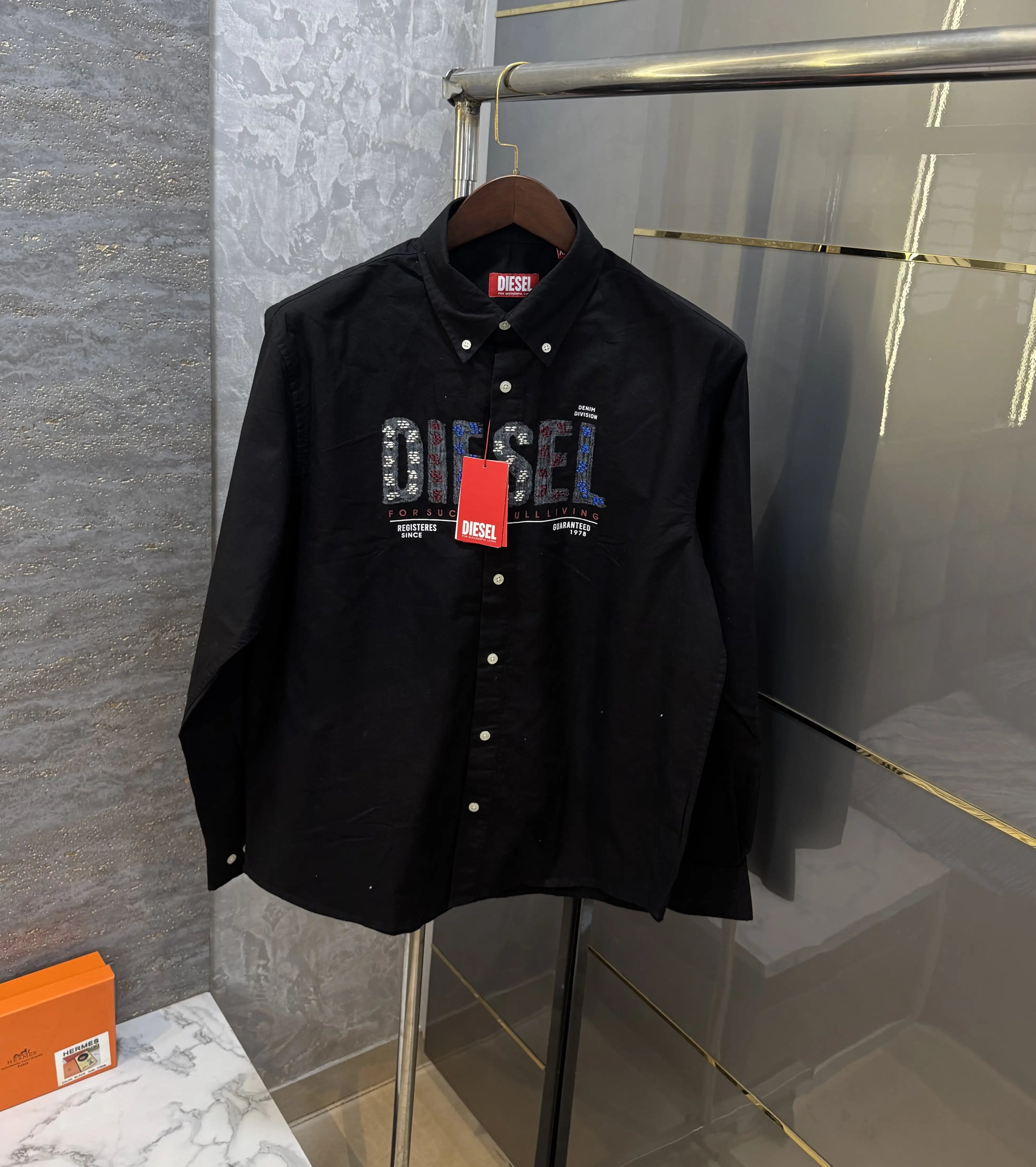 Diesel Black Logo Work Premium Shirt