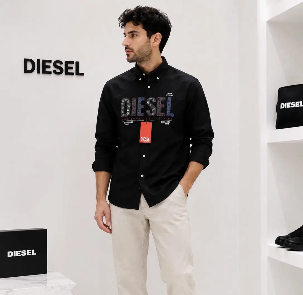 Diesel Black Logo Work Premium Shirt