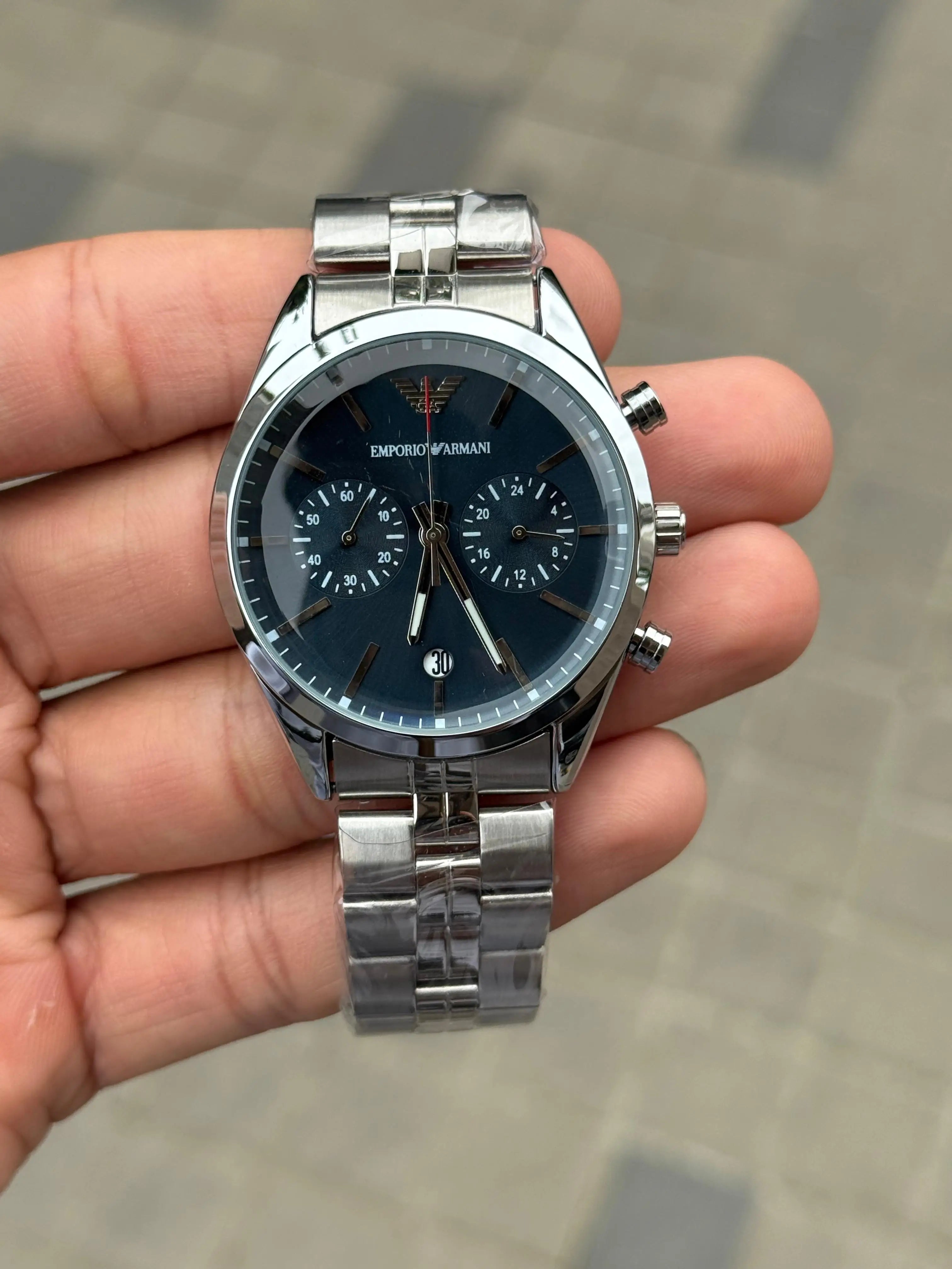 Emporio Arman_i Chronograph Silver Blue Secondary image