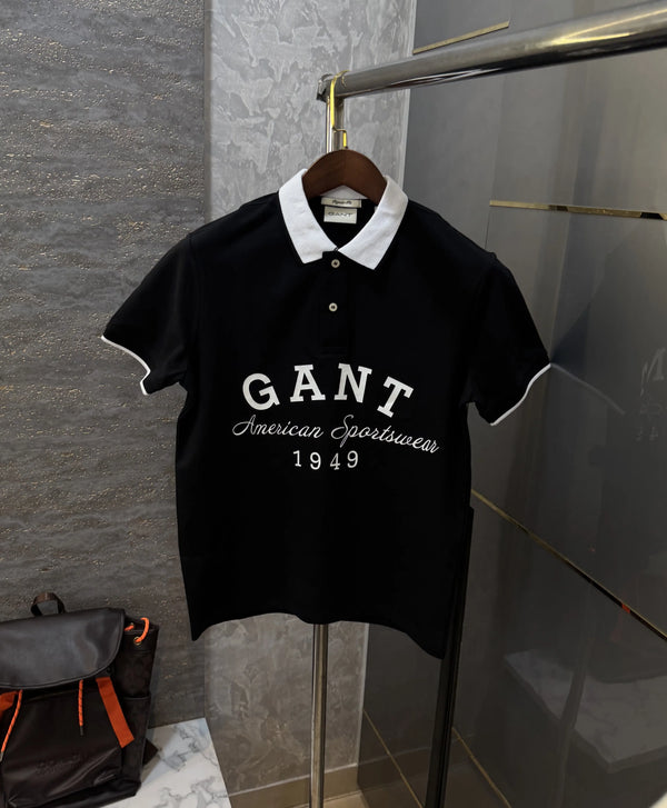 Gant Black Logo Work Premium Polo T-shirt