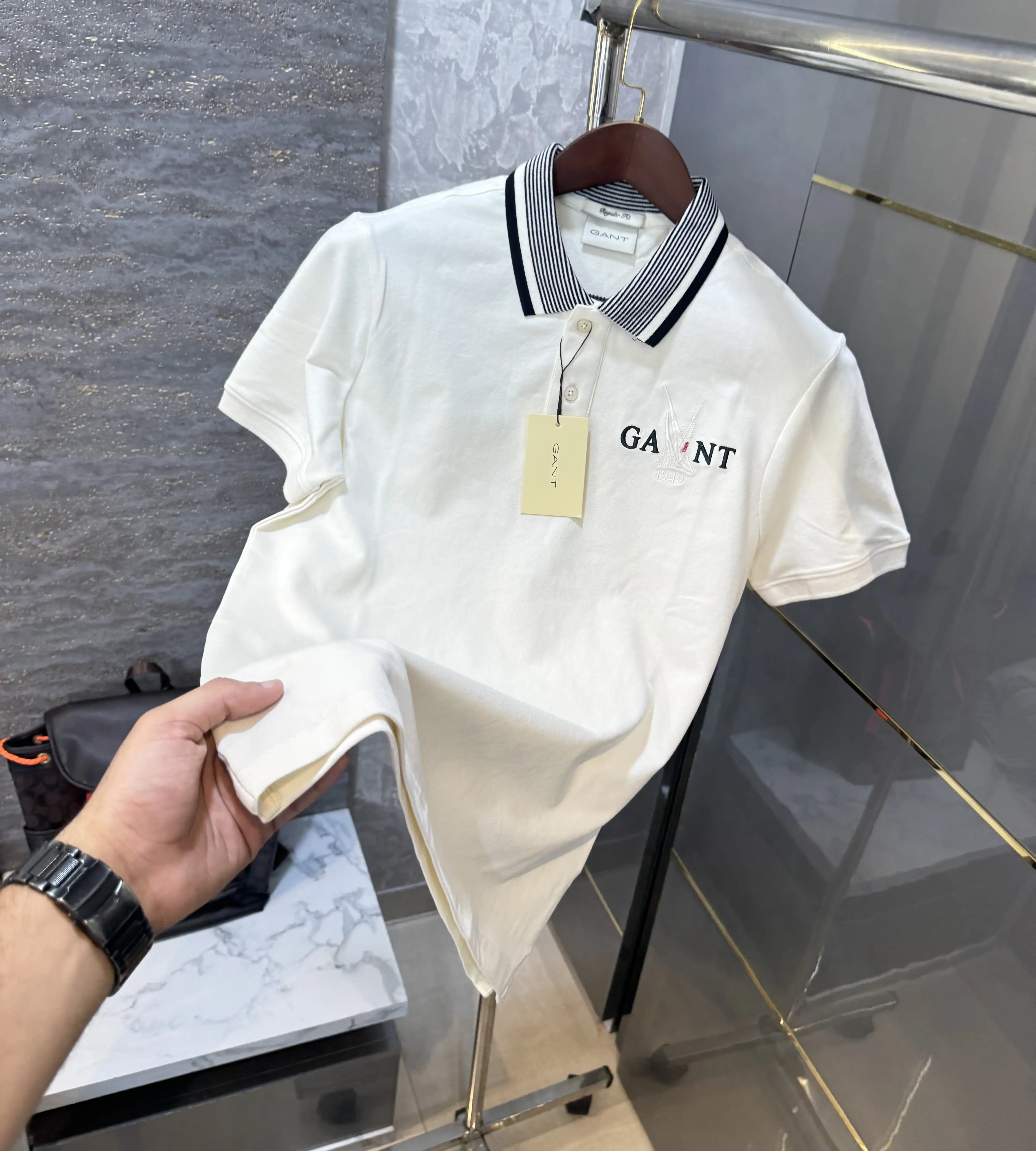 Gant Cream Logo Work Premium Polo T-shirt Main image