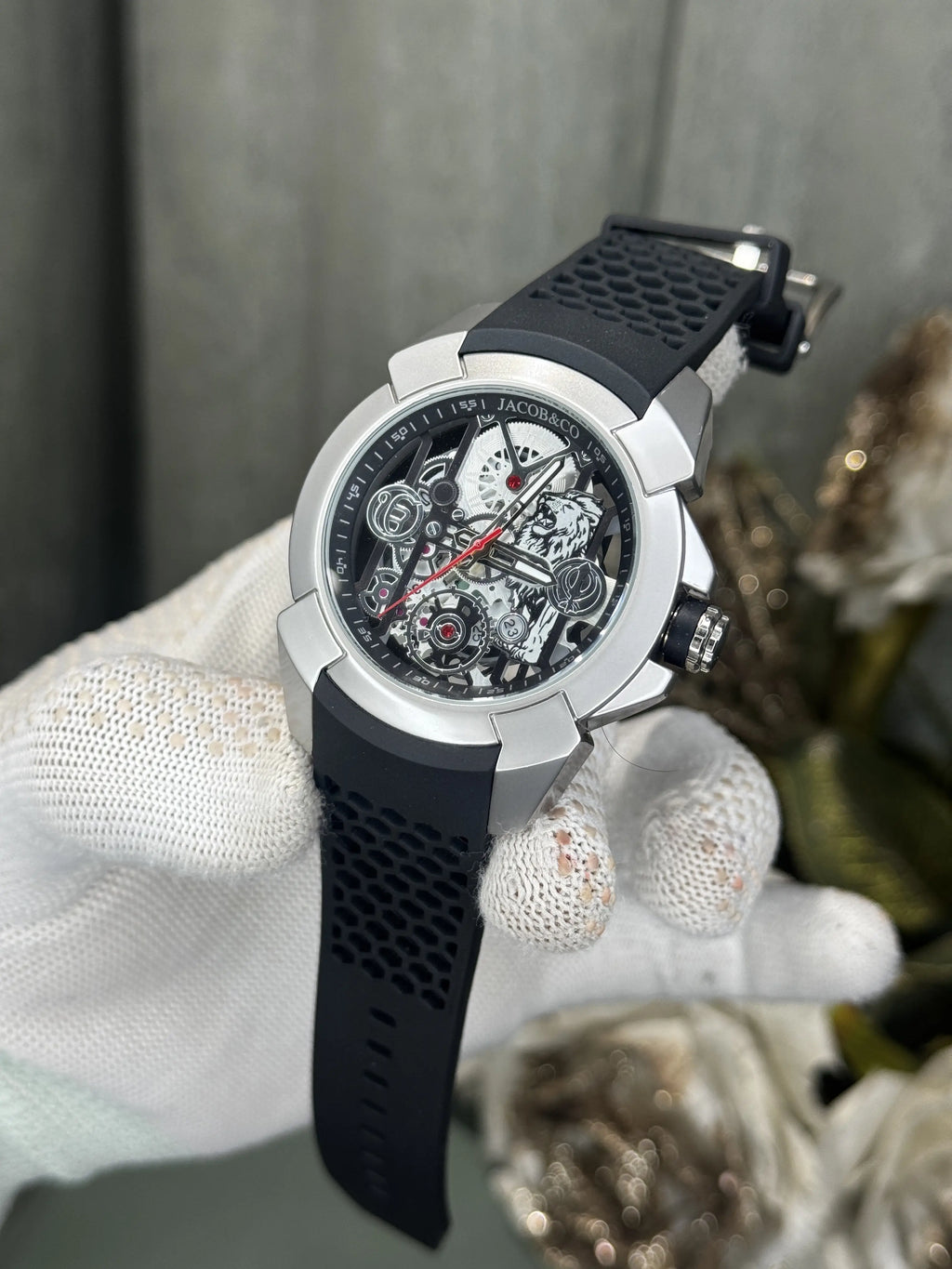 Jacob&Co. Sher E Punjab Silver Black Premium Quartz Watch
