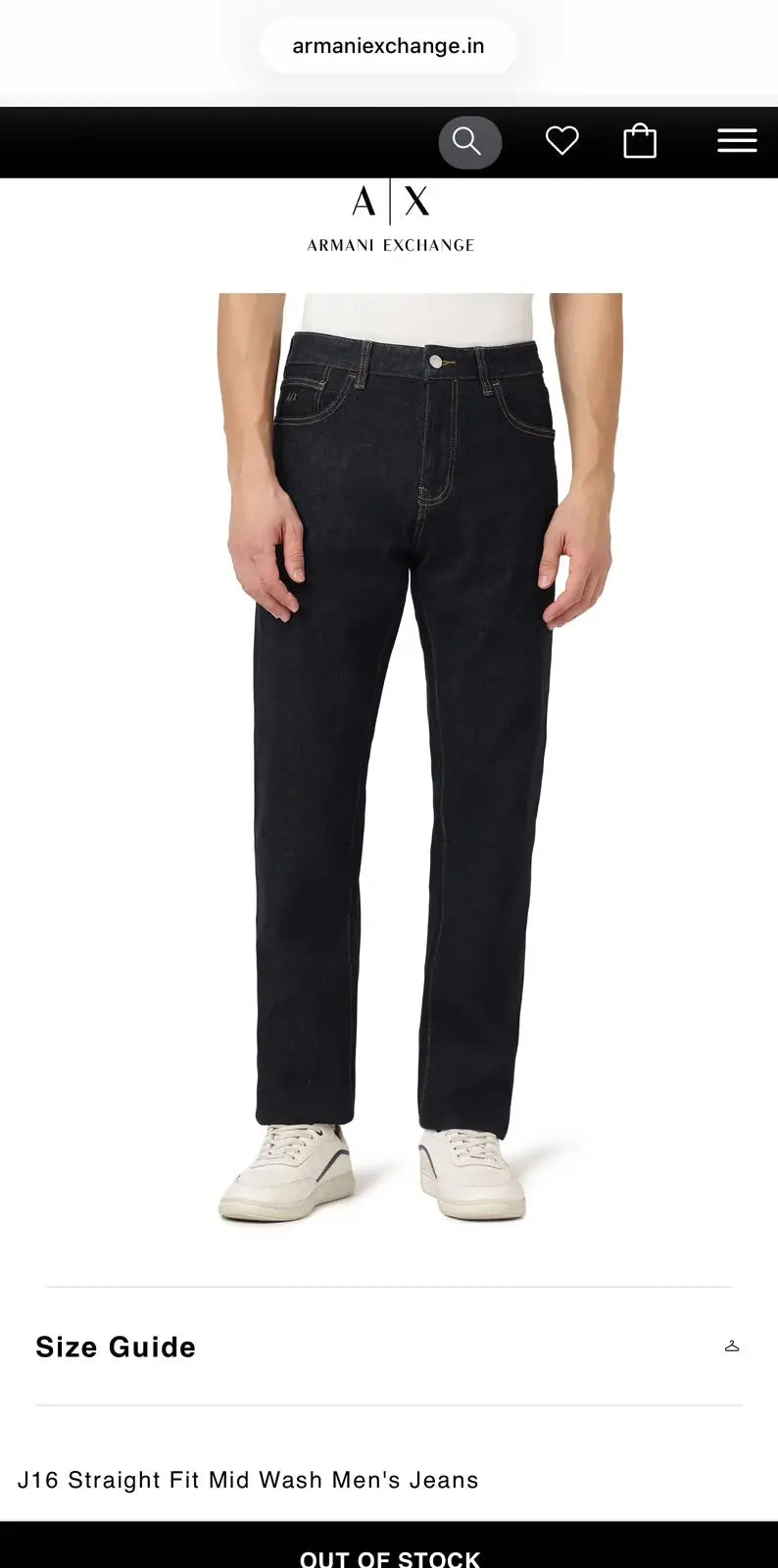 Armani Exchange Dark Blue Imported Hyperflex Denim