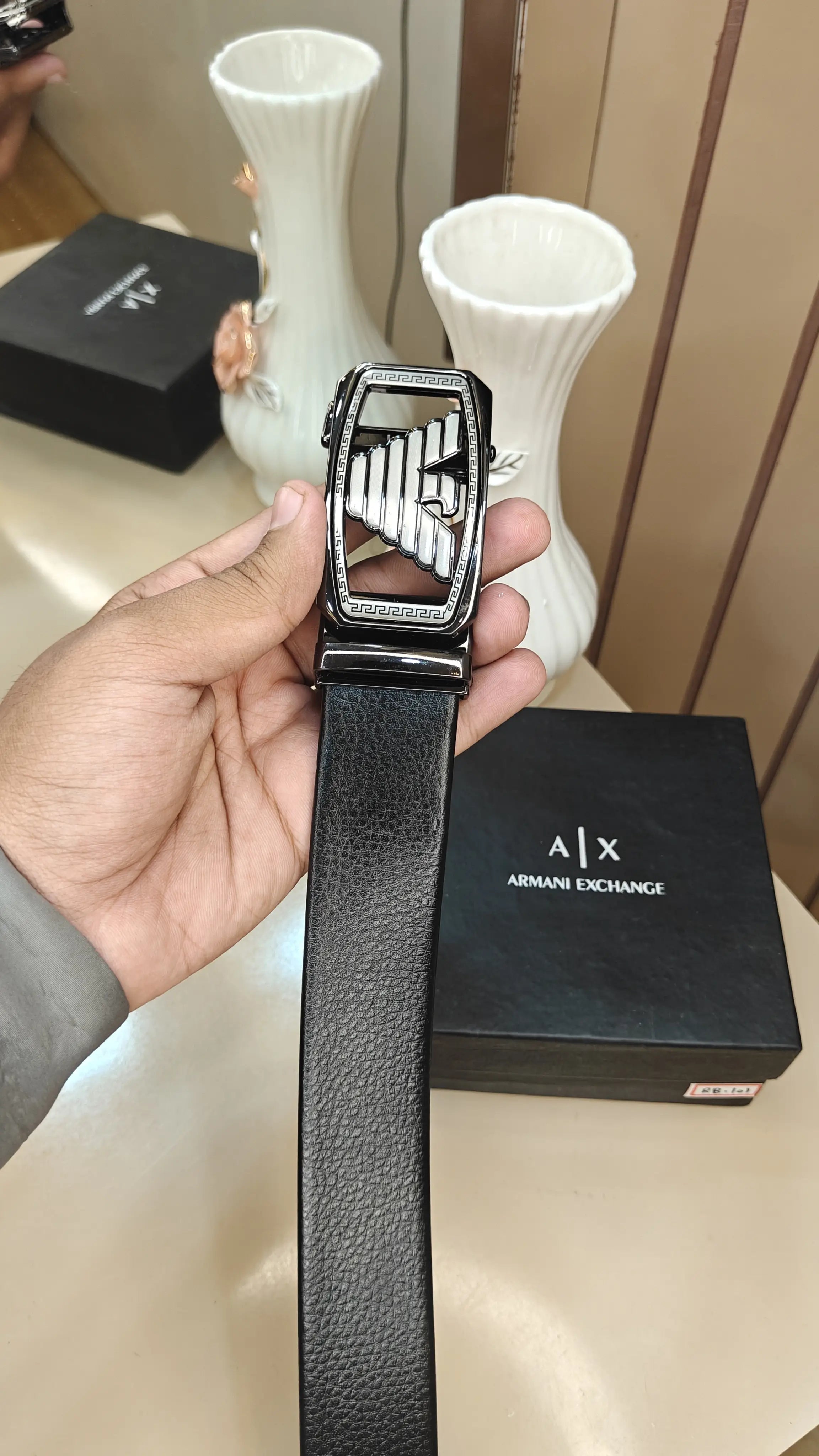 AX @RMAnI EXCHANGE PREMIUM QUALITY AUTO LOCK BELT WITH OG BOX AX-114 Secondary image