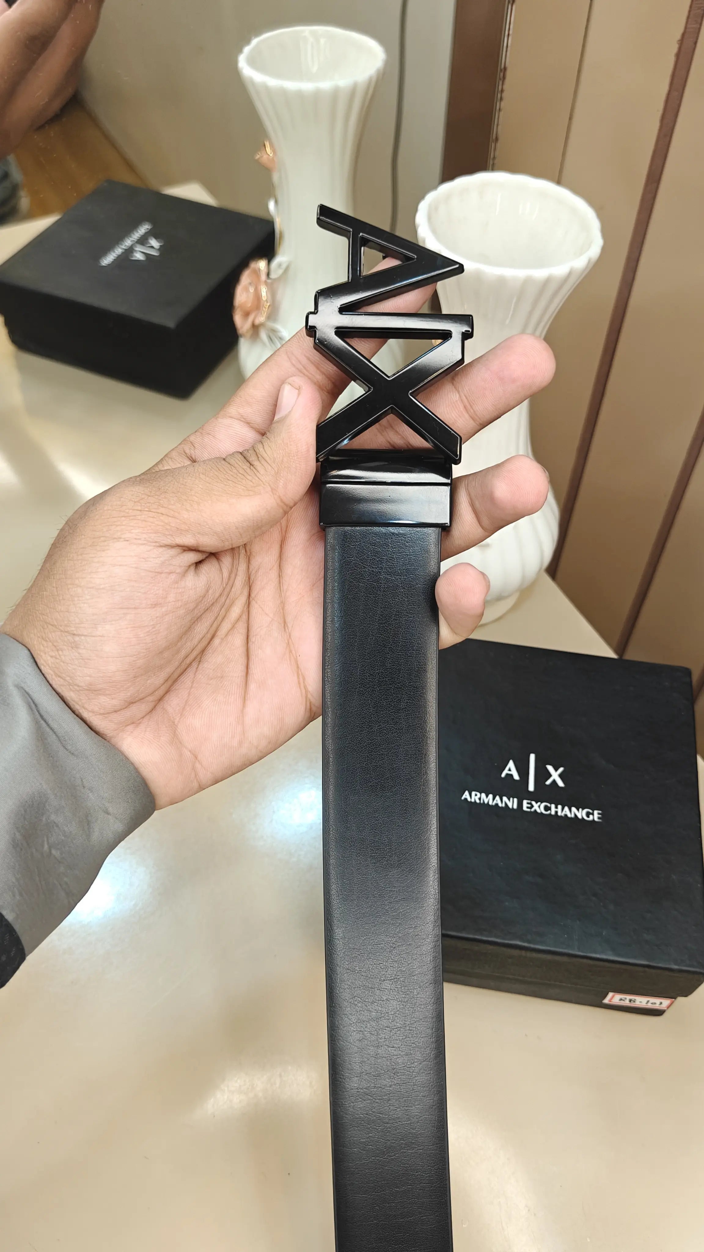AX ARMANI EXCHANGE PREMIUM QUALITY REVERSEABLE BELT WITH OG BOX AX-522