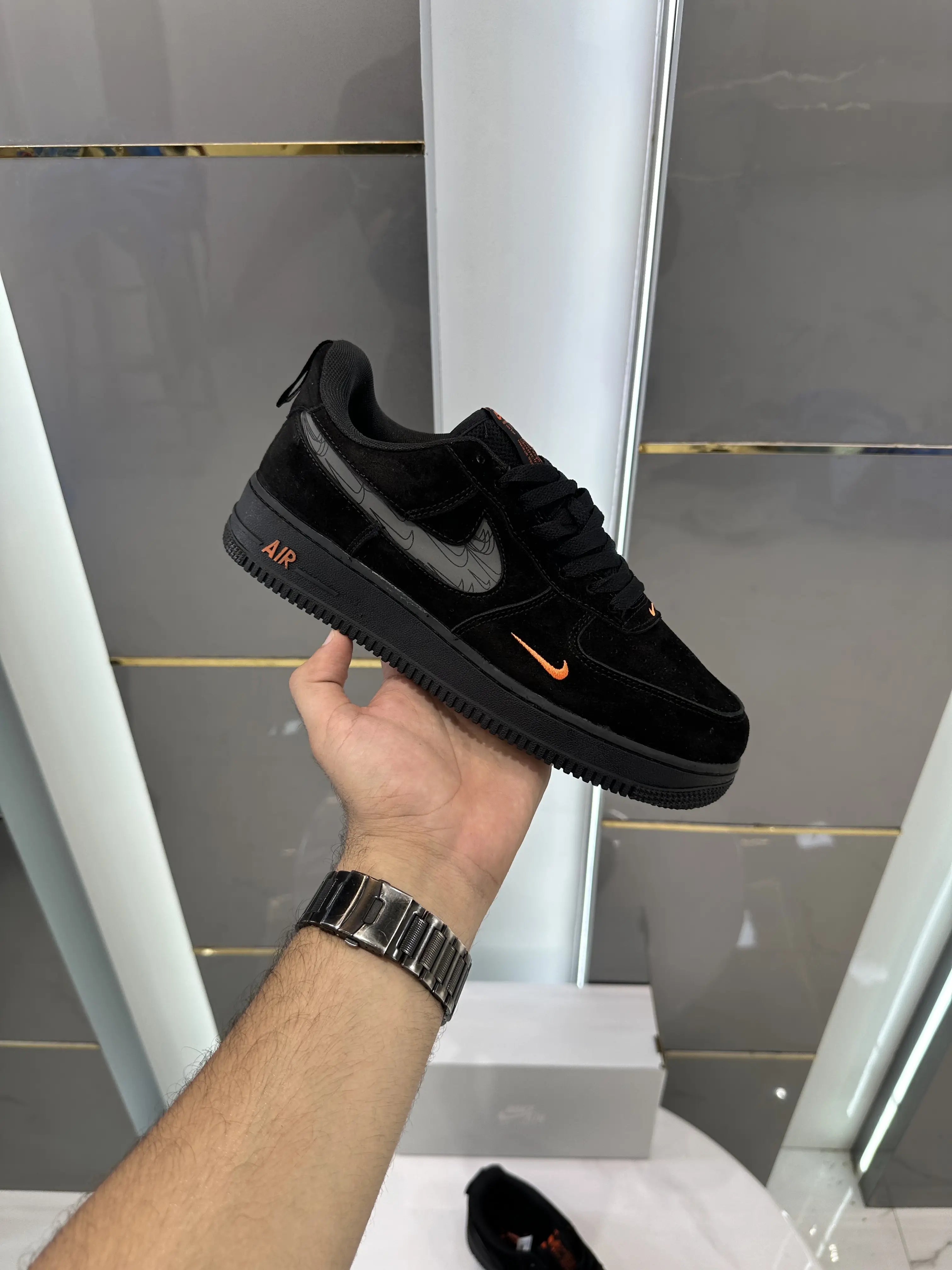 Nike_Airforce 1 Low Multi Swoosh Black Crimson Mens Shoes