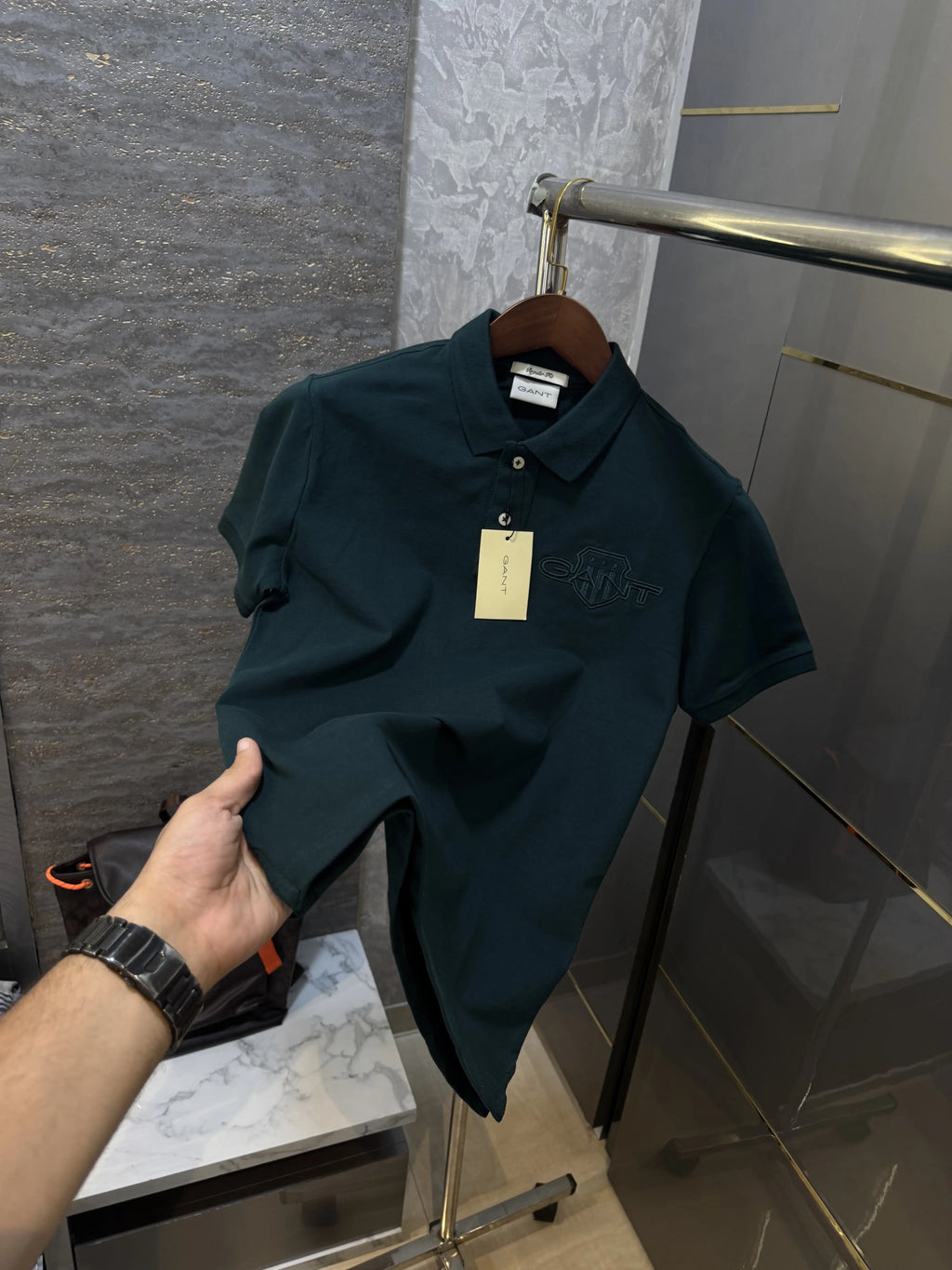 Gant Green Logo Work Premium Polo T-shirt